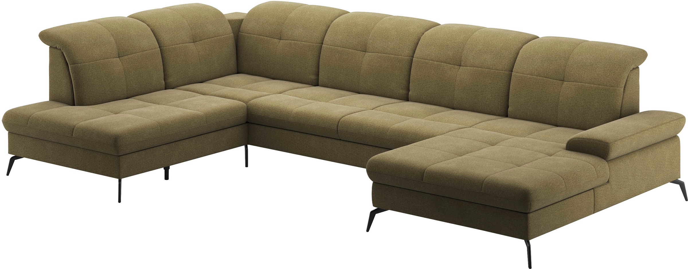 sit&more Wohnlandschaft »Amica, U-Form, inkl. Sitztiefenverstellung und Armteilverstellung«, wahlweise mit Kopfteilverstellung, Bettfunktion und Bettkasten