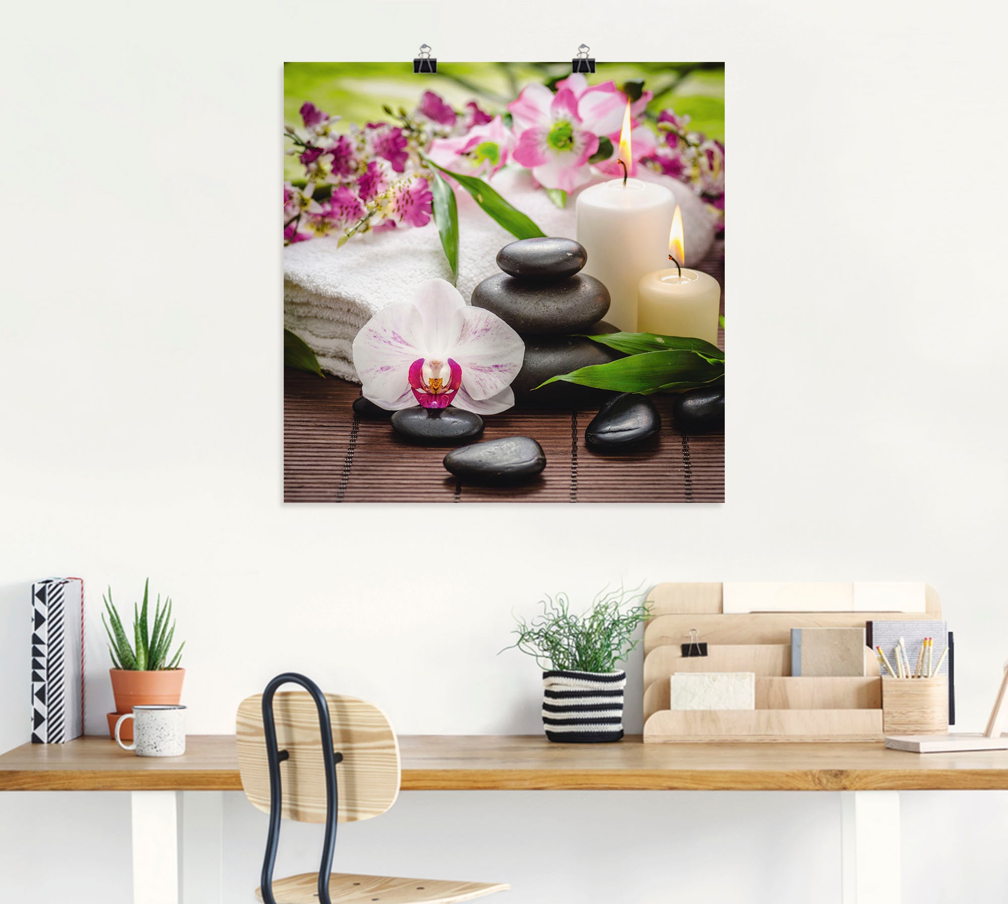 Artland Wandbild »Spa Orchideen Bambus Kerze« Zen Bilder 1 Stk. tlg. als Alubild, Outdoorbild, Leinwandbild, Poster, Wandaufkleber