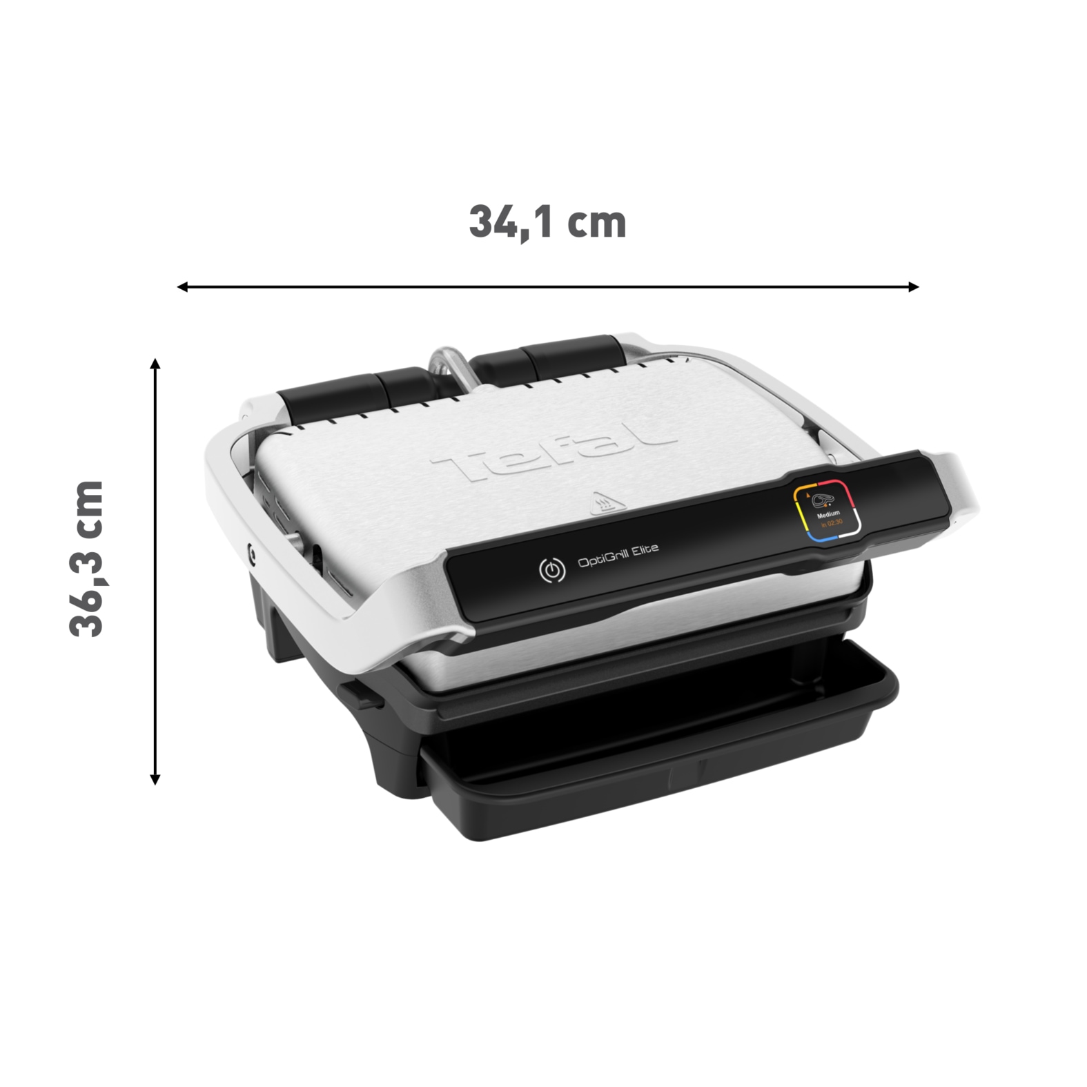 Tefal Kontaktgrill »GC750D OptiGrill Elite«, 2000 W, 12 Programme, intuitiver Sensor, Grillboost-Funktion, Rezeptbuch App