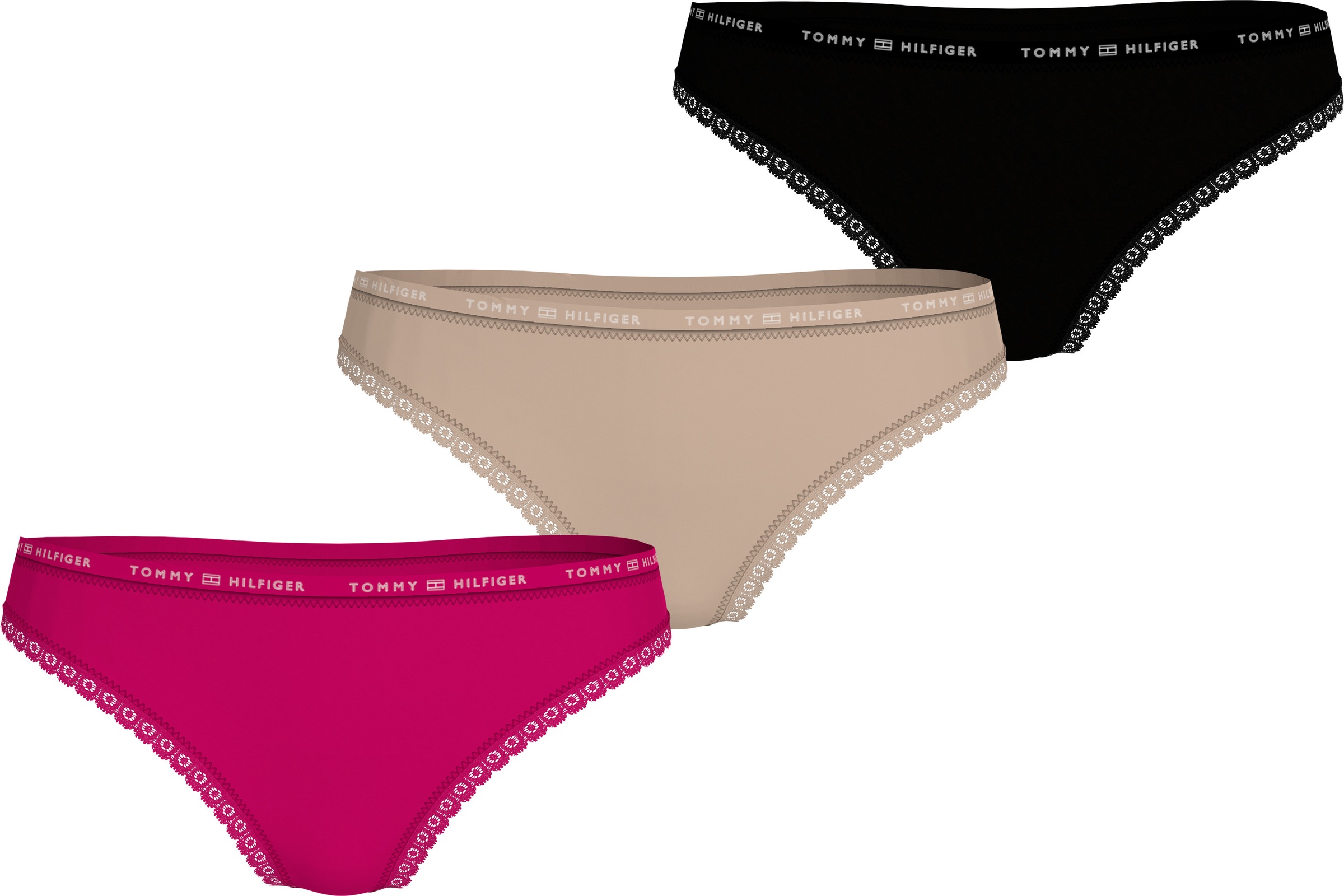 Tommy Hilfiger Underwear Tanga »3 PACK LACE THONG«, (Packung, 3 St., 3er), mit Spitzenkante