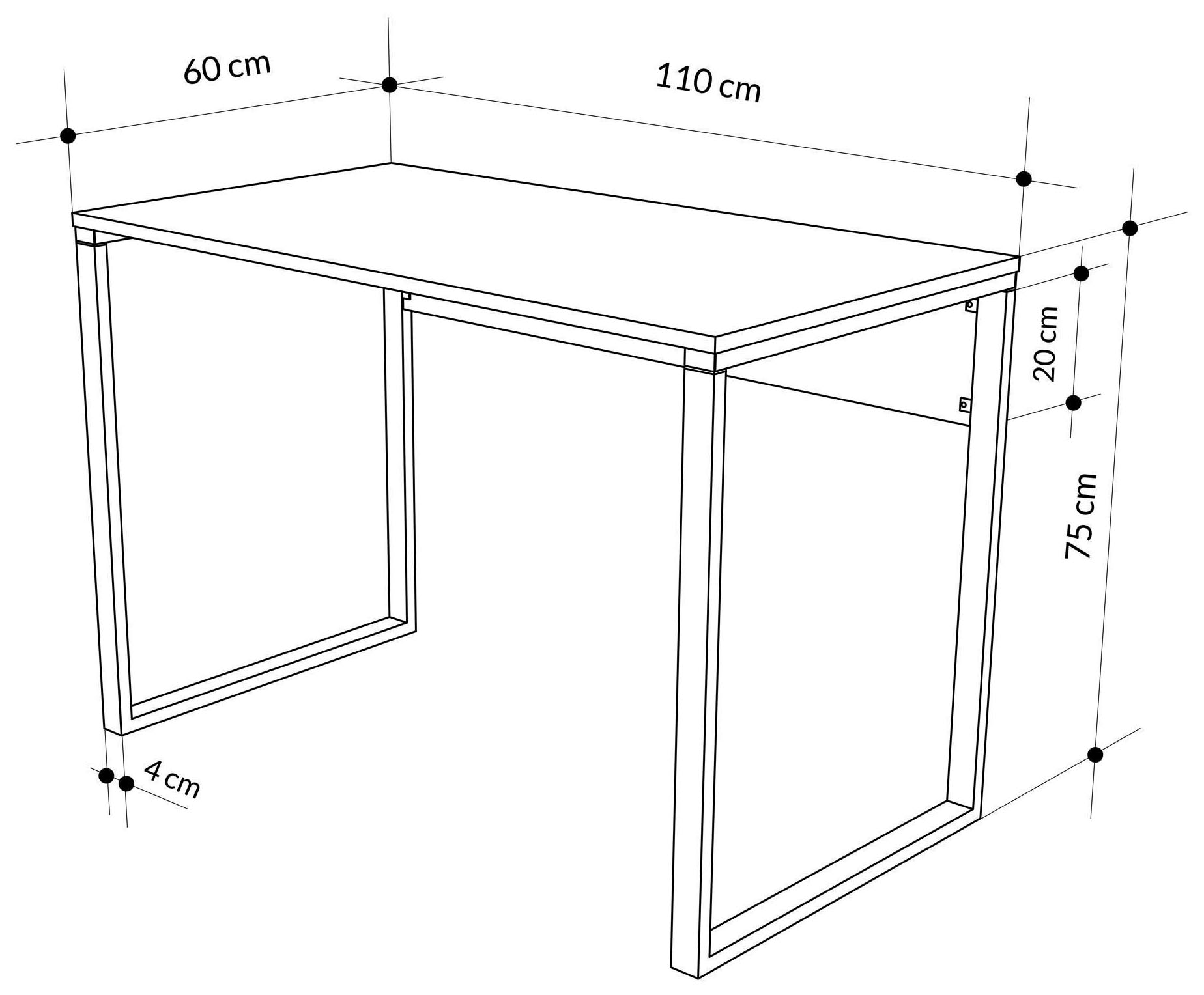 Decortie Schreibtisch »INNA SCHREIBTISCH«, (Packung, 1 St.), Leichte Montage, Lagerung, Platzsparend