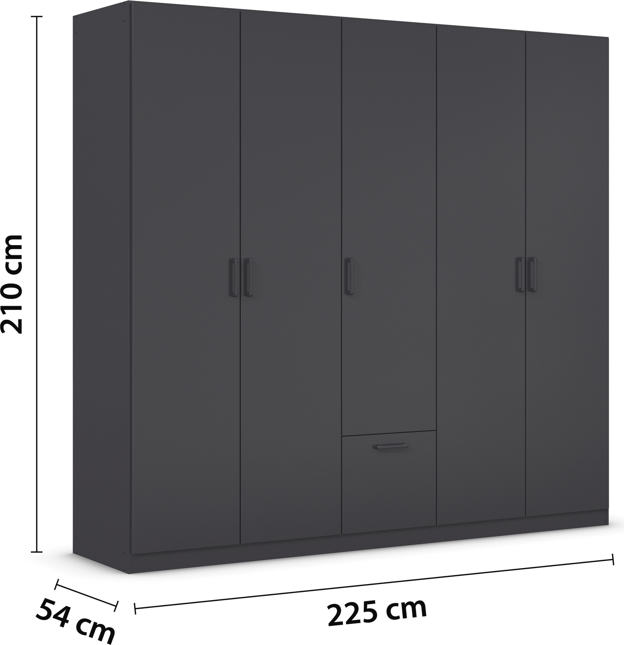 rauch Drehtürenschrank »Kleiderschrank Schrank Garderobe Wäscheschrank BARI«, mit Schubasten mittig, moderner Griff in Graumetallic MADE IN GERMANY
