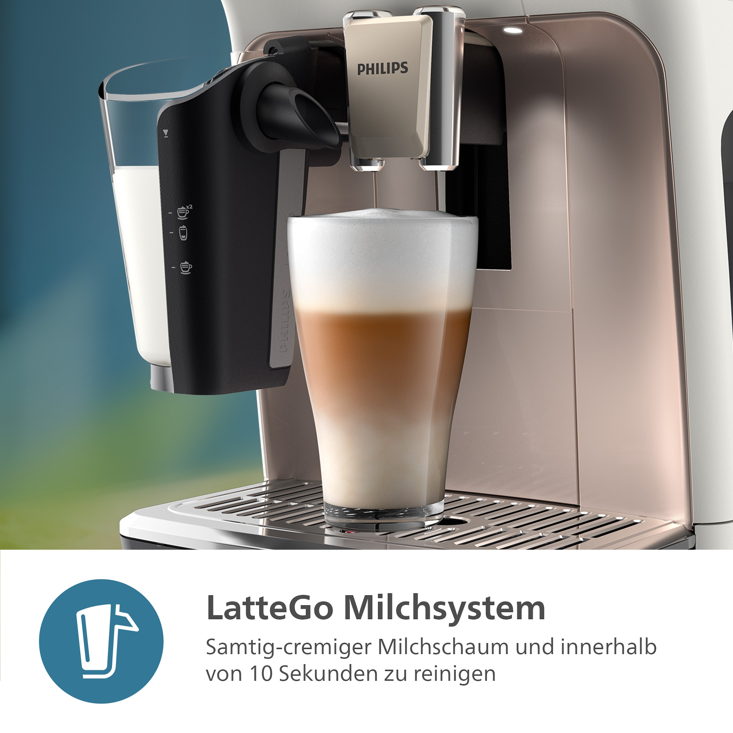 Philips Kaffeevollautomat »EP5543/80 5500 Series, 20 Kaffeespezialitäten (heiß oder eisgekühlt)« LatteGo-Milchsystem, SilentBrew Technologie