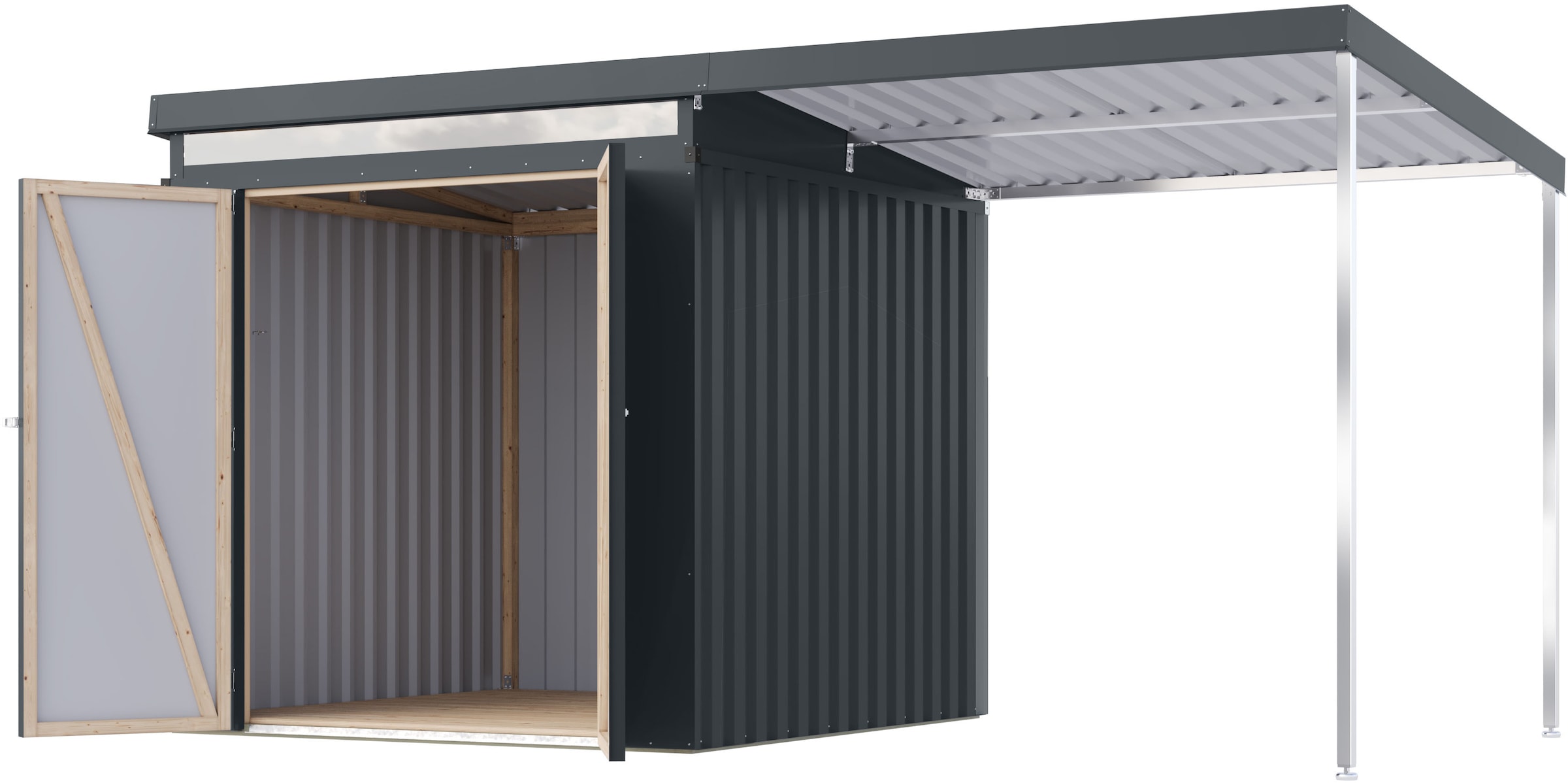Karibu Gerätehaus »Argonium 2 SET mit Anbaudach«