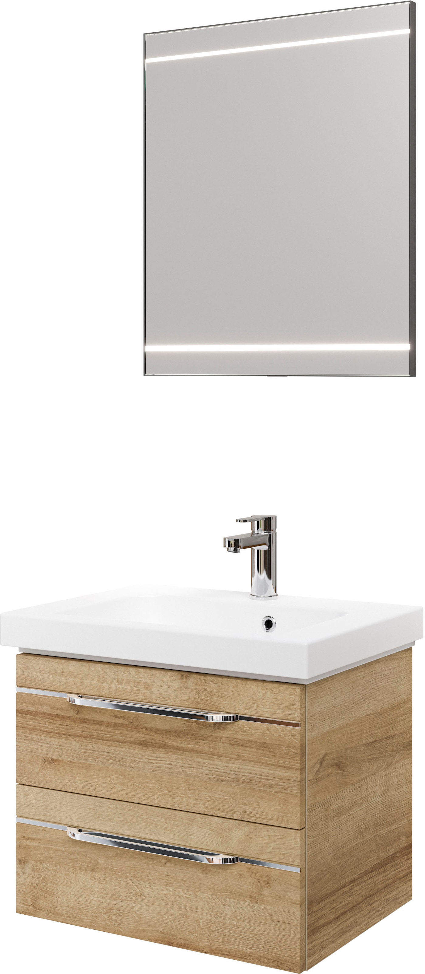 Saphir Badmöbel-Set »Balto 2-teilig Mineralmarmor-Waschtisch mit LED-Spiege günstig online kaufen