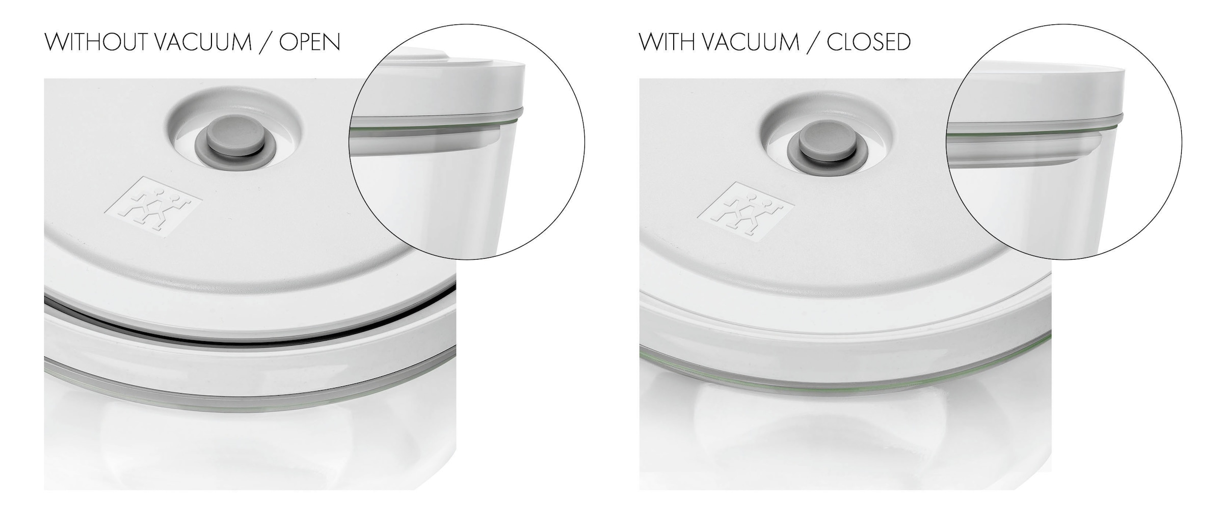 Zwilling Aufbewahrungssystem »Fresh & Save BOWLS«, (Set, 9 tlg., 1 Schüssel + Deckel (M / 18 cm), (L / 24 cm), 1 Pumpe, 1 Bbeutel S + M), Vakuum Starter Set, Glas / M/L, 9-tlg.