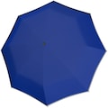 doppler® Taschenregenschirm »Mini Light up uni, Blue«, mit reflektierenden Elementen am Schirmdach