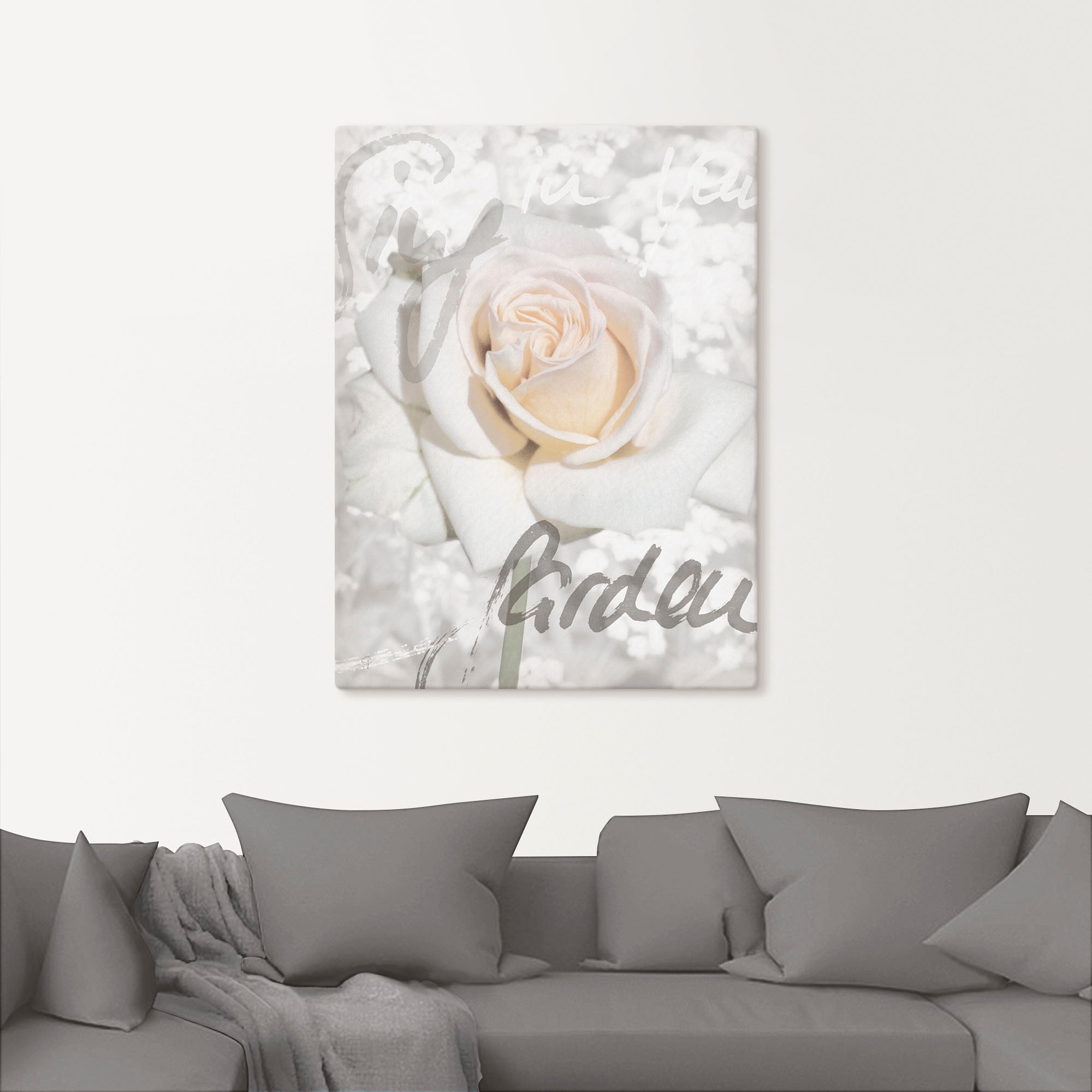 Artland Wandbild »In Lettern - Rose«, Blumen, (1 St.), als Alubild, Outdoor günstig online kaufen