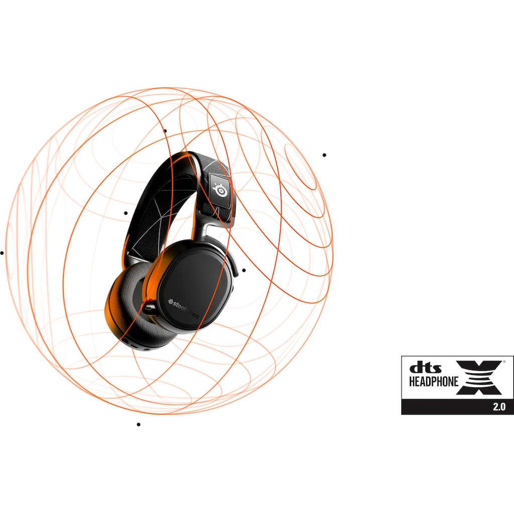 SteelSeries Gaming-Headset »Arctis 9 + Game Pass für PC«, A2DP Bluetooth-HFP-HSP-WLAN (WiFi), Rauschunterdrückung-Freisprechfunktion-integrierte Steuerung für Anrufe und Musik