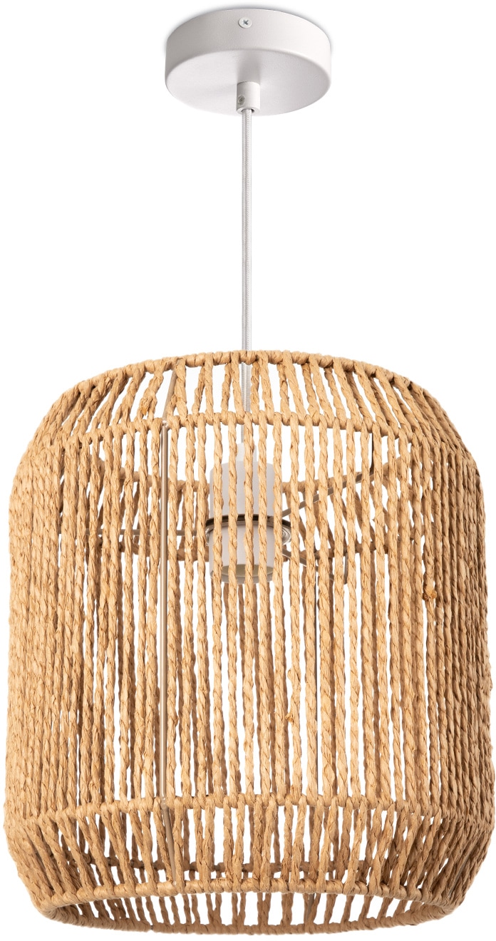 Paco Home Pendelleuchte »Pedro« E27 Deckenlampe aus Aluminium und Papier, Ø günstig online kaufen