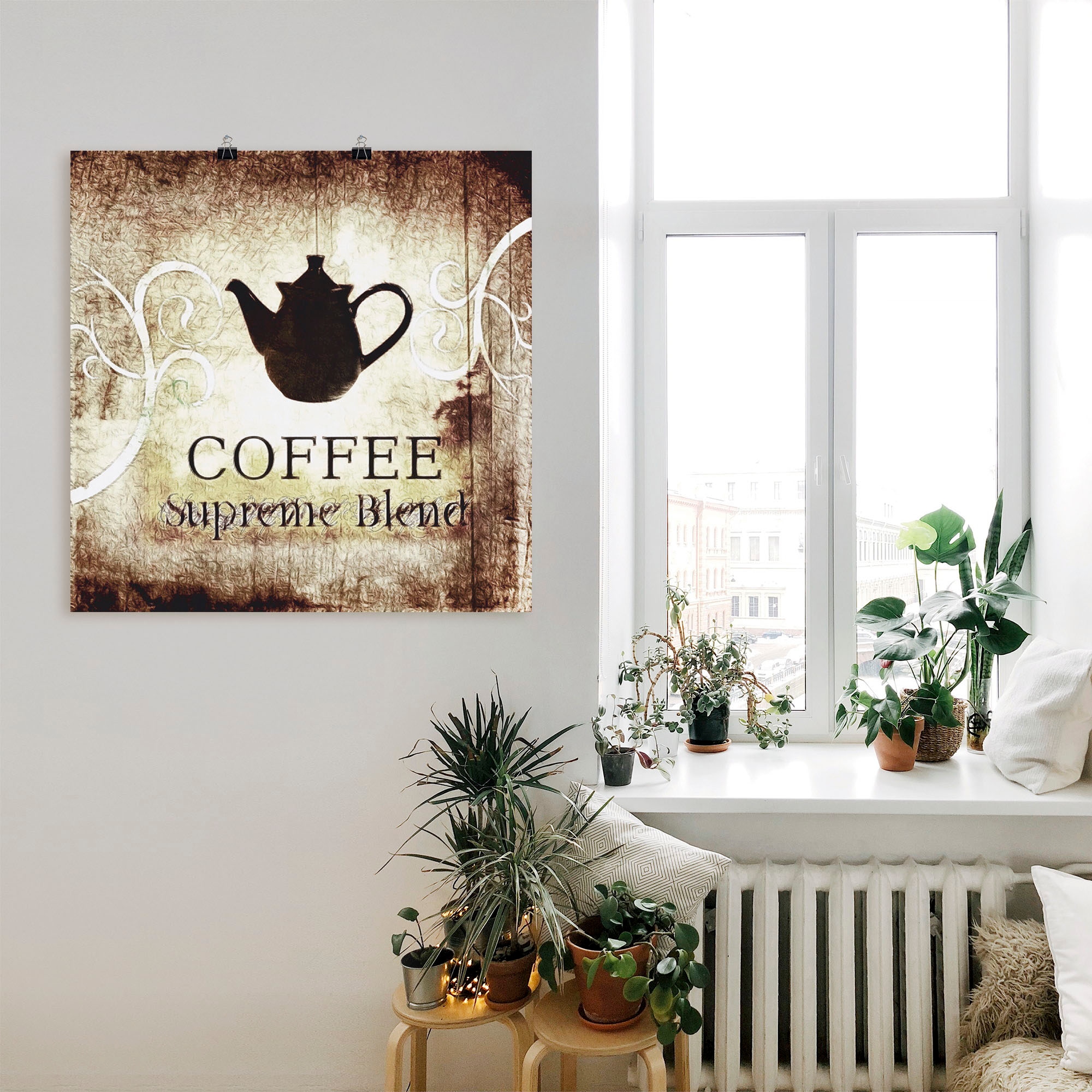 Artland Poster »Kaffee«, Getränke, (1 St.), als Leinwandbild, Wandaufkleber oder Poster in versch. Größen