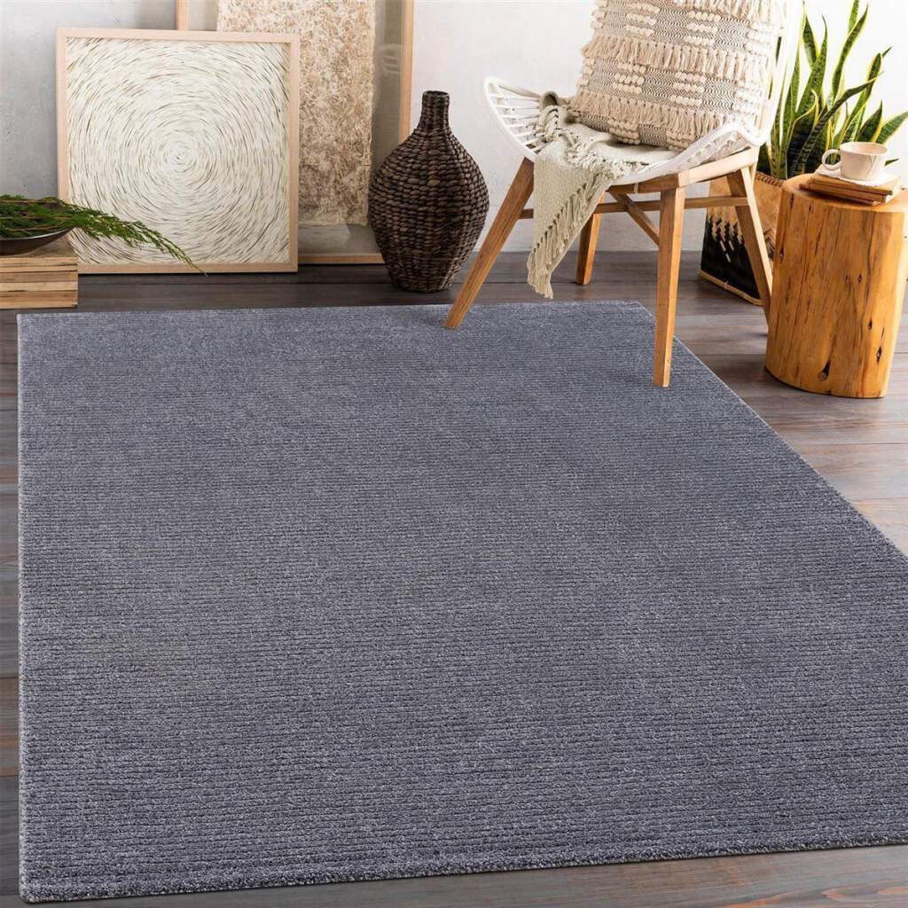 Carpet City Teppich »Friseé-Teppich FANCY900«, rechteckig, 12 mm Höhe, Läufer, Kurzflor, Einfarbig, 3D-Optik, Streifen Look, Wohnzimmer
