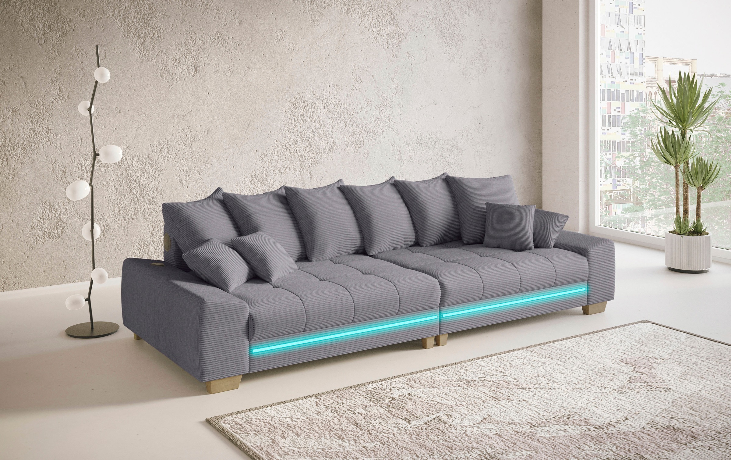 Mr. Couch Big-Sofa »Nikita II«, mit RGB-LED, Bluetooth-Soundsystem, Kaltschaum