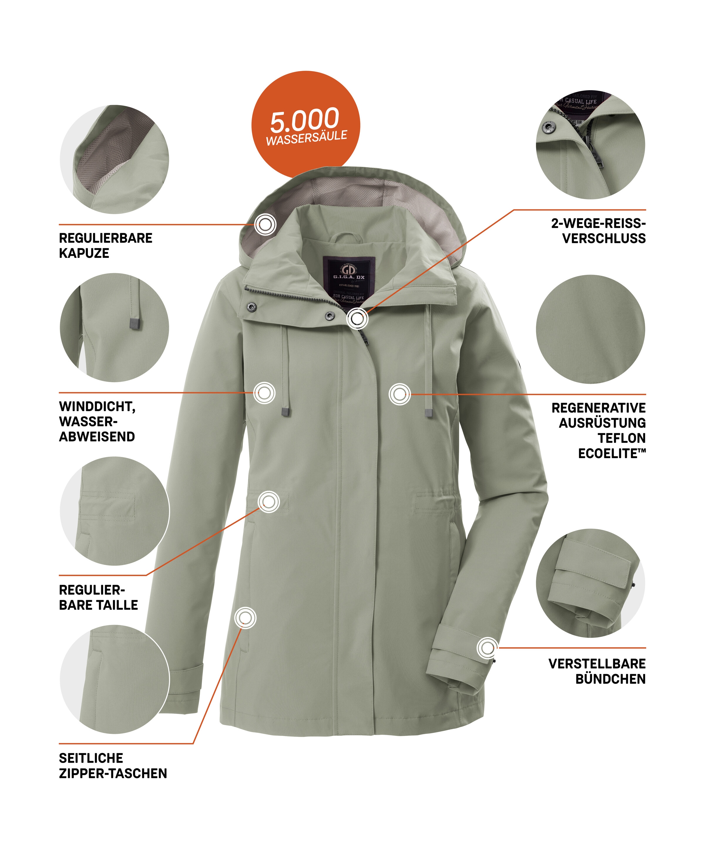 G.I.G.A. DX by killtec Funktionsjacke »GS 106 WMN JCKT« Winddichte, wasserabweisende Damenjacke mit verstellbarer Passform