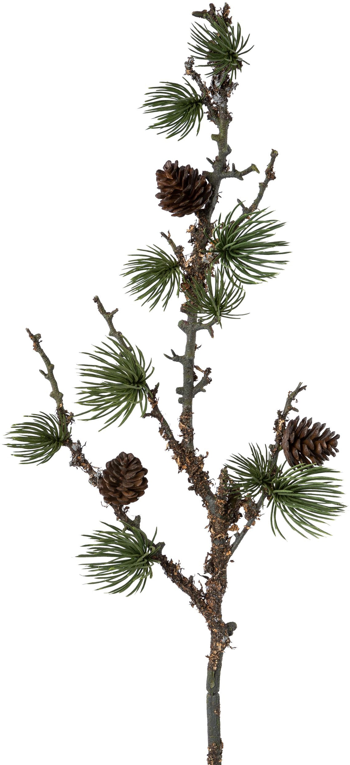Creativ green Winterliche Kunstpflanze »Weihnachtsdeko« Zweig mit Zapfen und Flechten, 3er-set