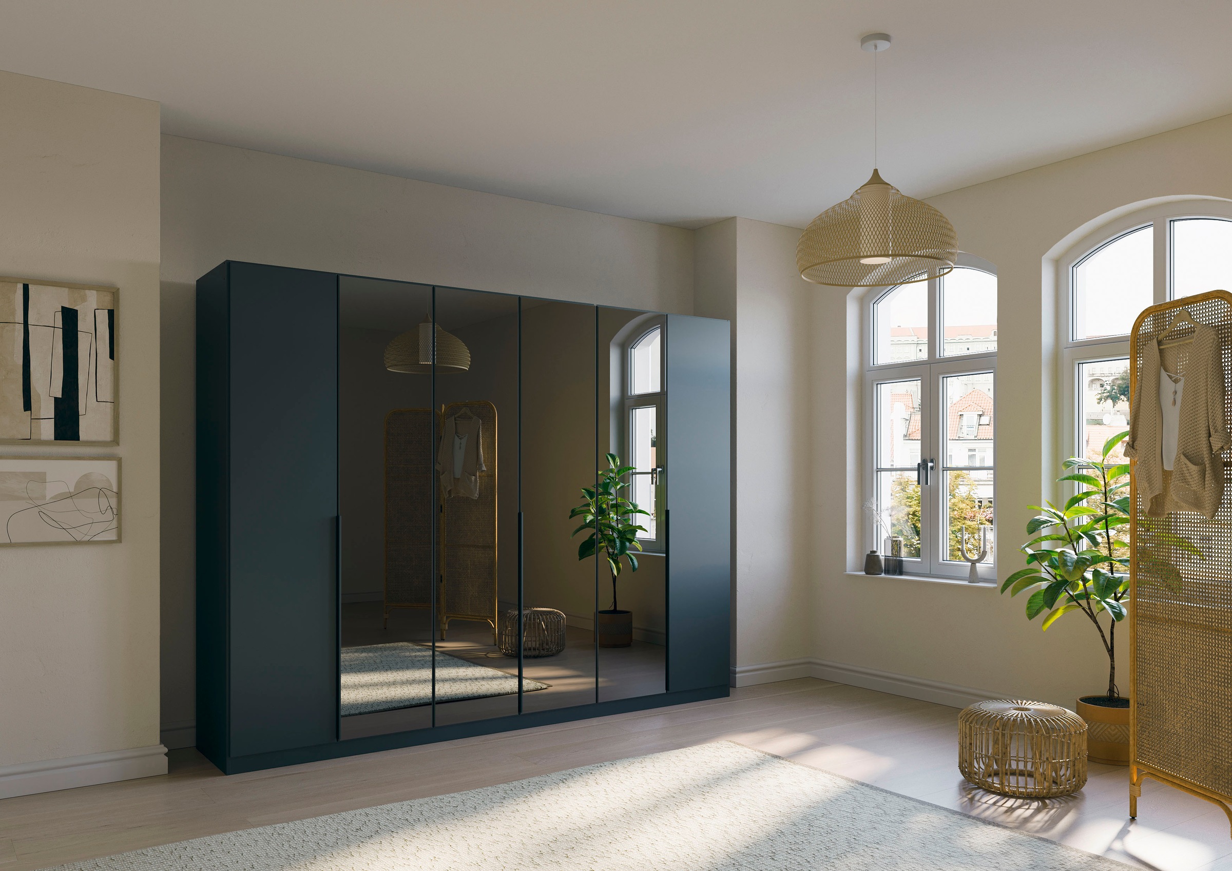 INOSIGN BY RAUCH Drehtürenschrank »Ferris Schrank Breite 2,10m BESTSELLER Schlafzimmerschrank«, Kleiderschrank mit Spiegel in den Ausführungen BASIC/CLASSIC/PREMIUM