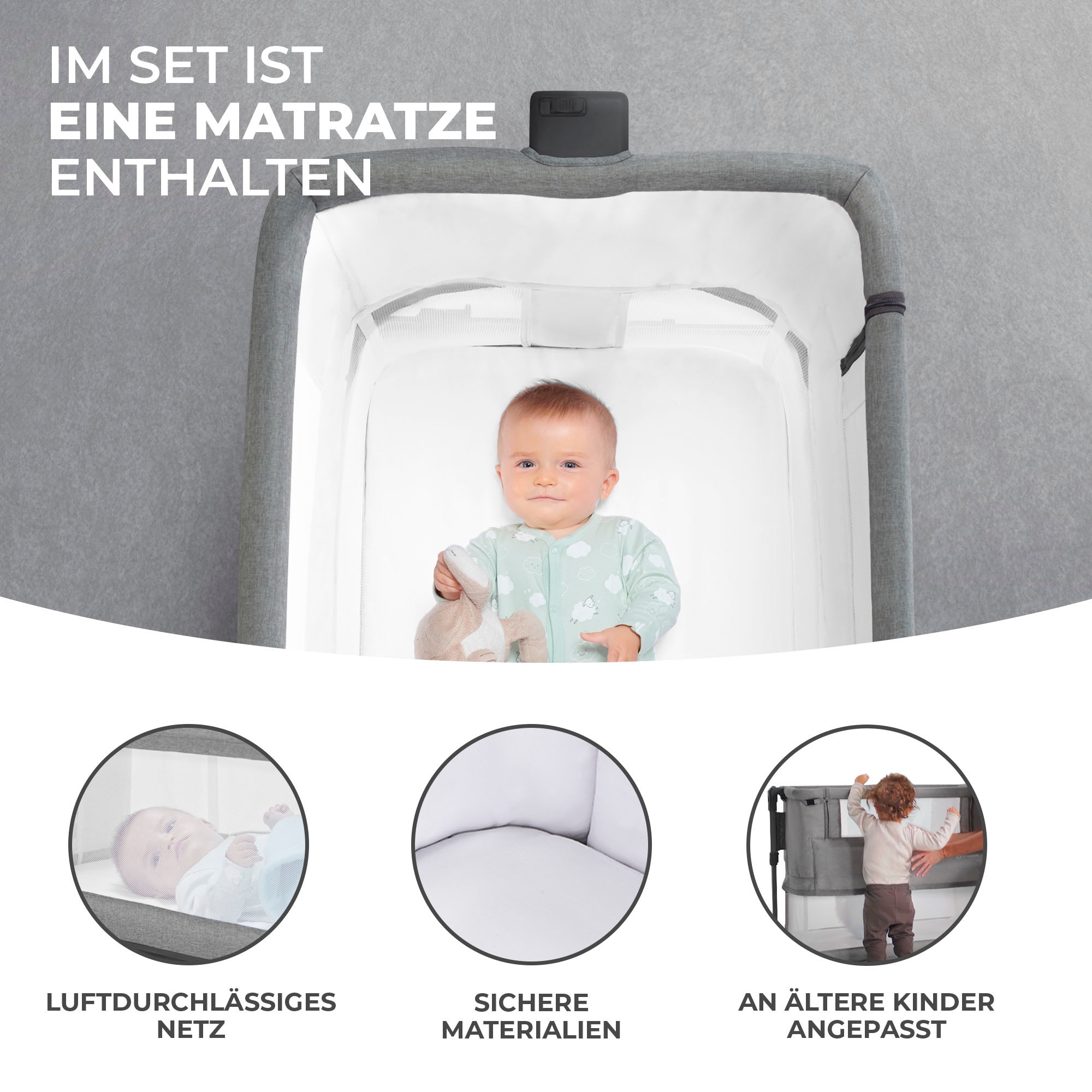 Kinderkraft Beistellbett »NESTE GROW«
