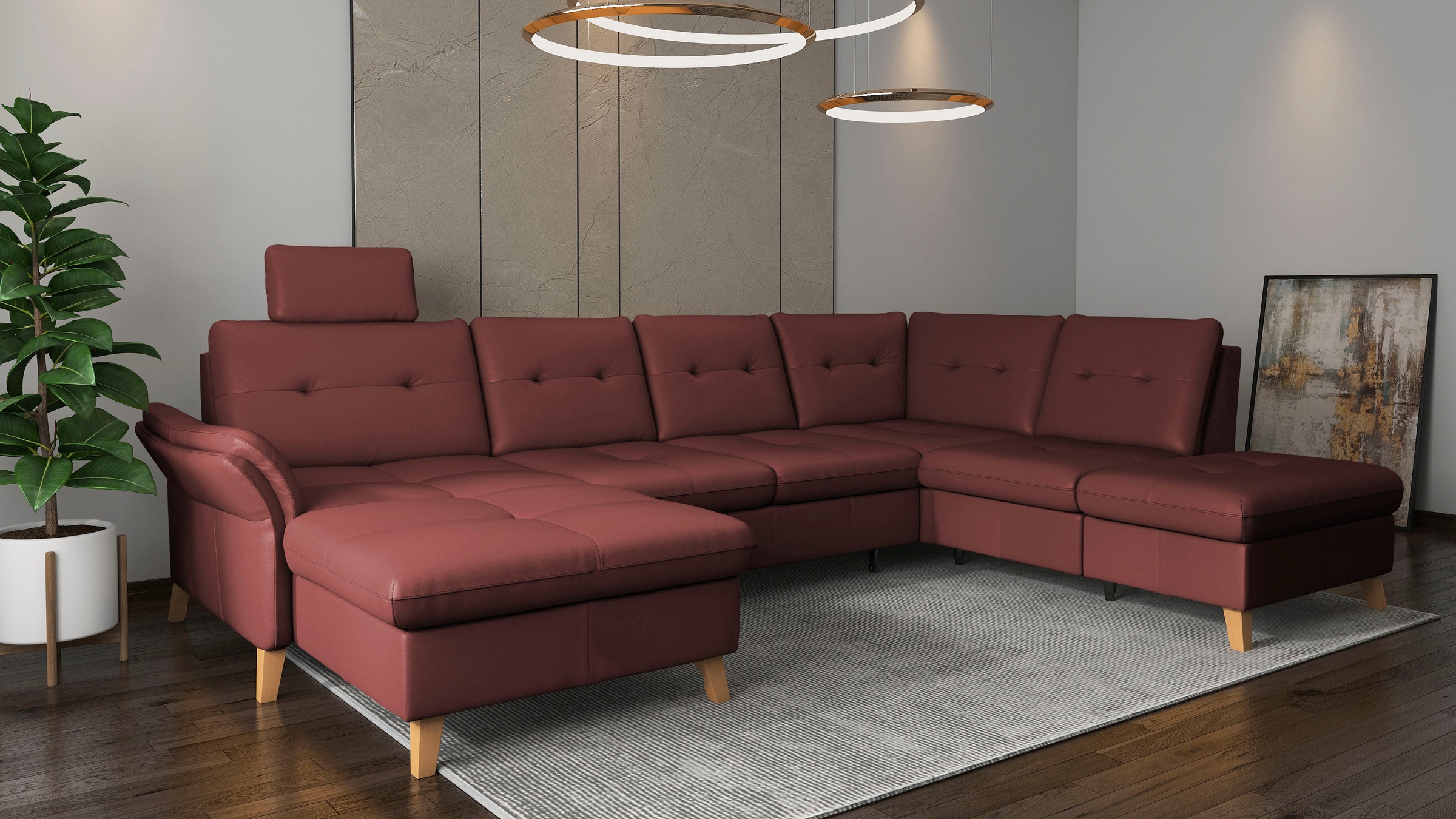 sit&more Wohnlandschaft »Göteborg«, inkl. Sitztiefenverstellung, wahlweise mit Bettfunktion & Bettkasten