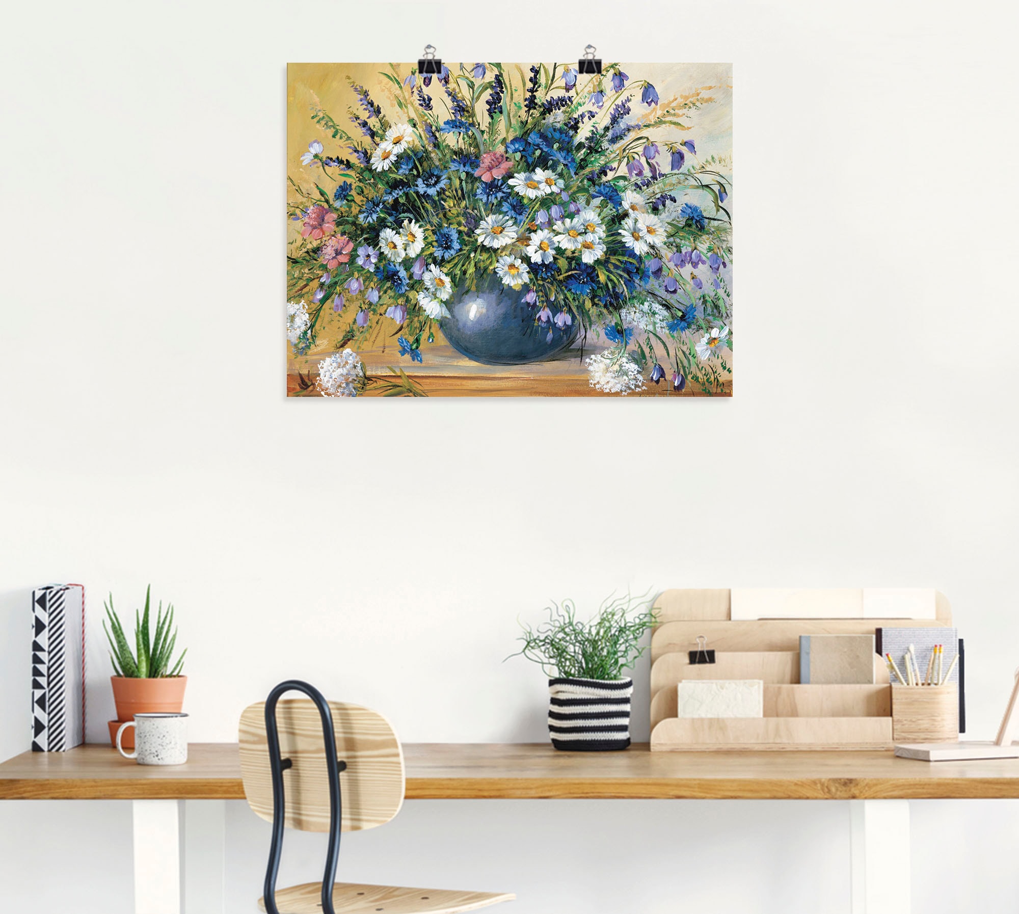 Artland Wandbild »Vase mit Kornblumen«, Blumen, (1 St.), als Leinwandbild, Poster, Wandaufkleber in verschied. Größen