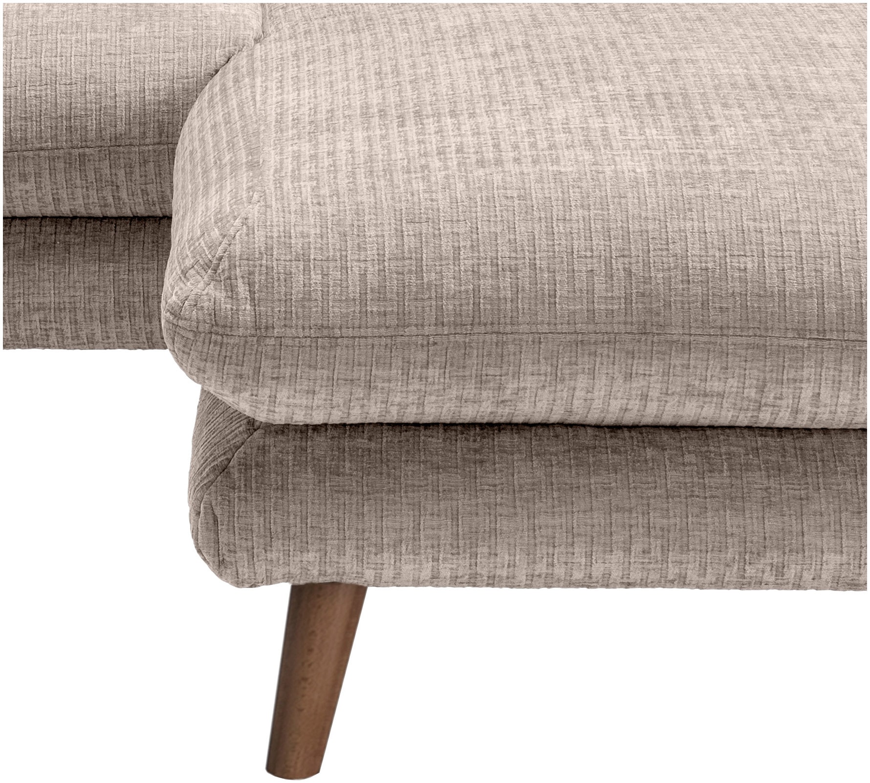 INOSIGN Ecksofa »Lazio modern und bequem, schmale Armlehnen, tolle Detailverarbeitung«, zwei verschiedene Fußfarben wählbar