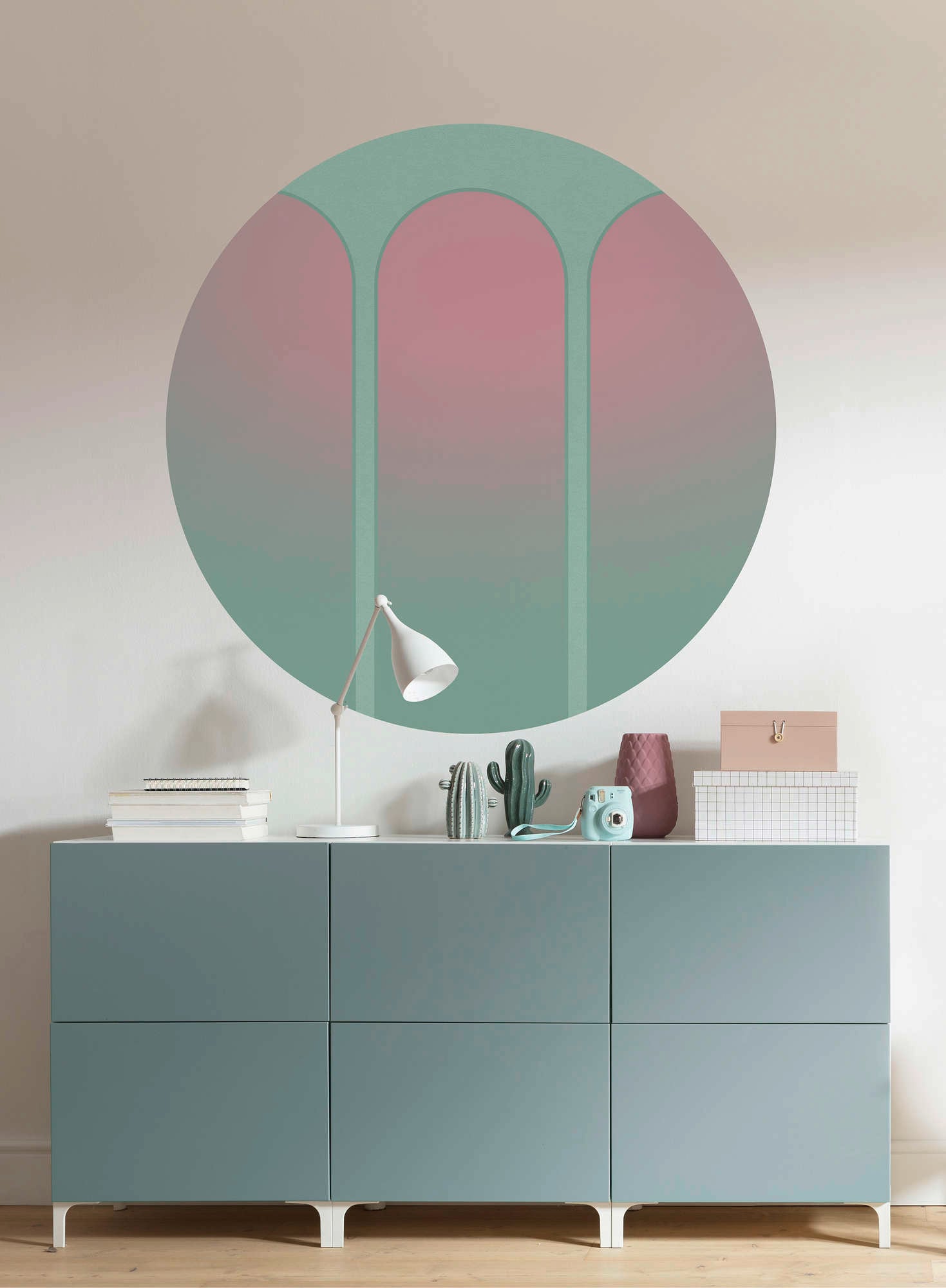 Komar Vliestapete »Vlies selbstklebend - Three Doors - Größe 125 x 125 cm«, bedruckt, Wohnzimmer, Schlafzimmer