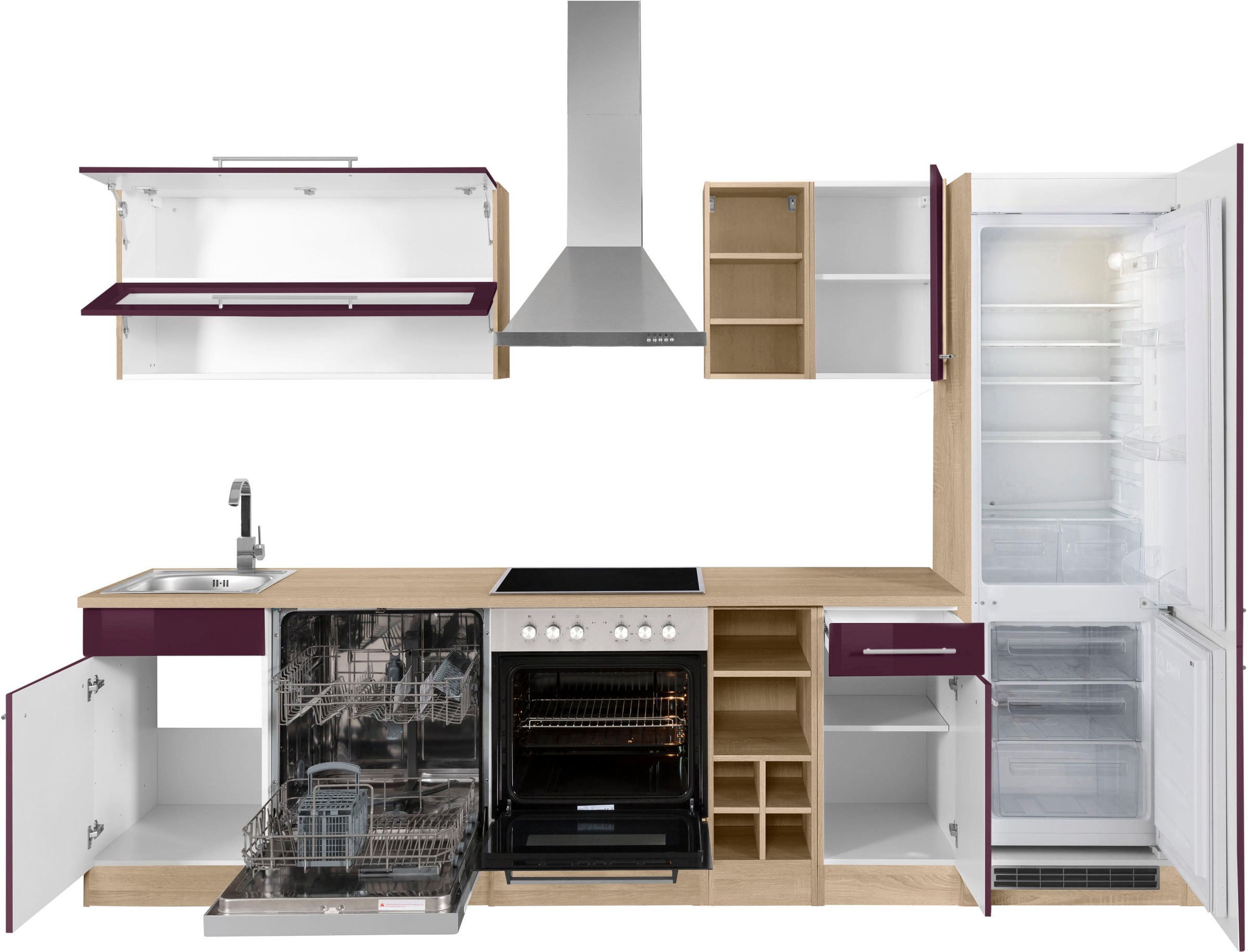 KOCHSTATION Küchenzeile »KS-Eton«, mit E-Geräten, Breite 300 cm
