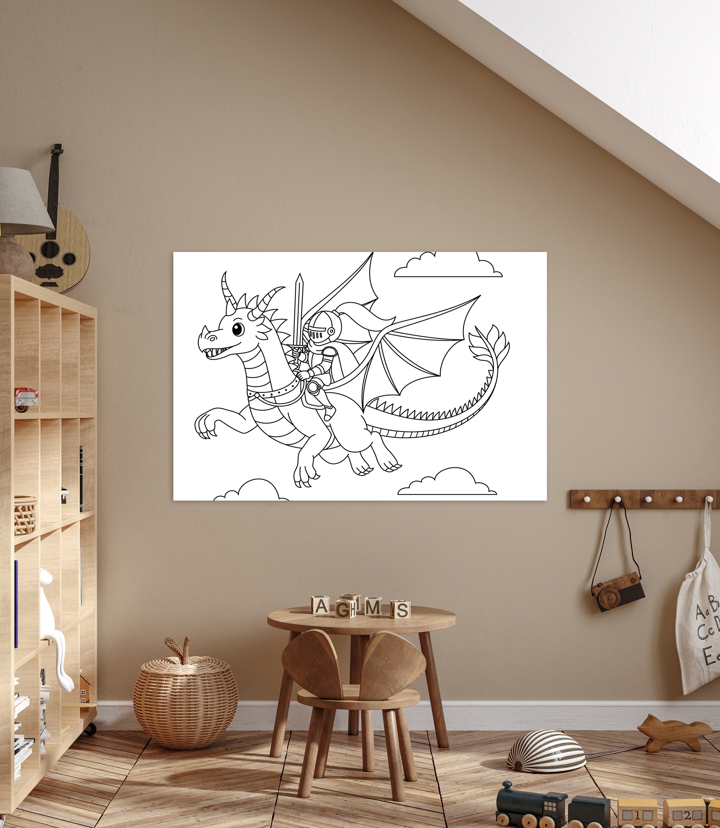 queence Bild »Fliegender Drache & Ritter« Drachen   Figuren   Mädchen   Mär günstig online kaufen