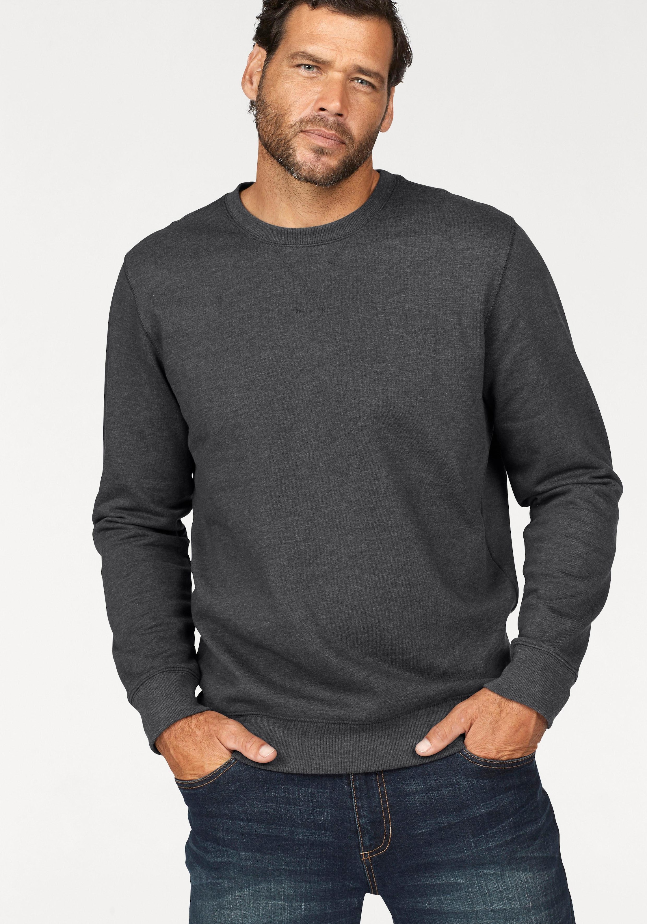 Sweatshirt, Langarm, Basic-Stil, unifarben, Rundhalsausschnitt