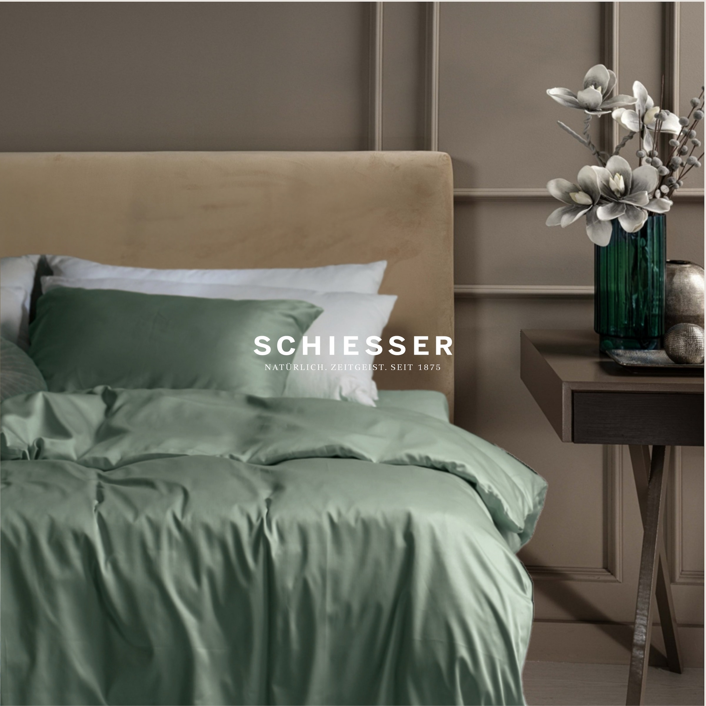 Schiesser Kissenhülle »Ella Premium Kissenhüllenset aus feinstem Baumwollsatin, 40x80 cm«, (2 St.), Made in Green