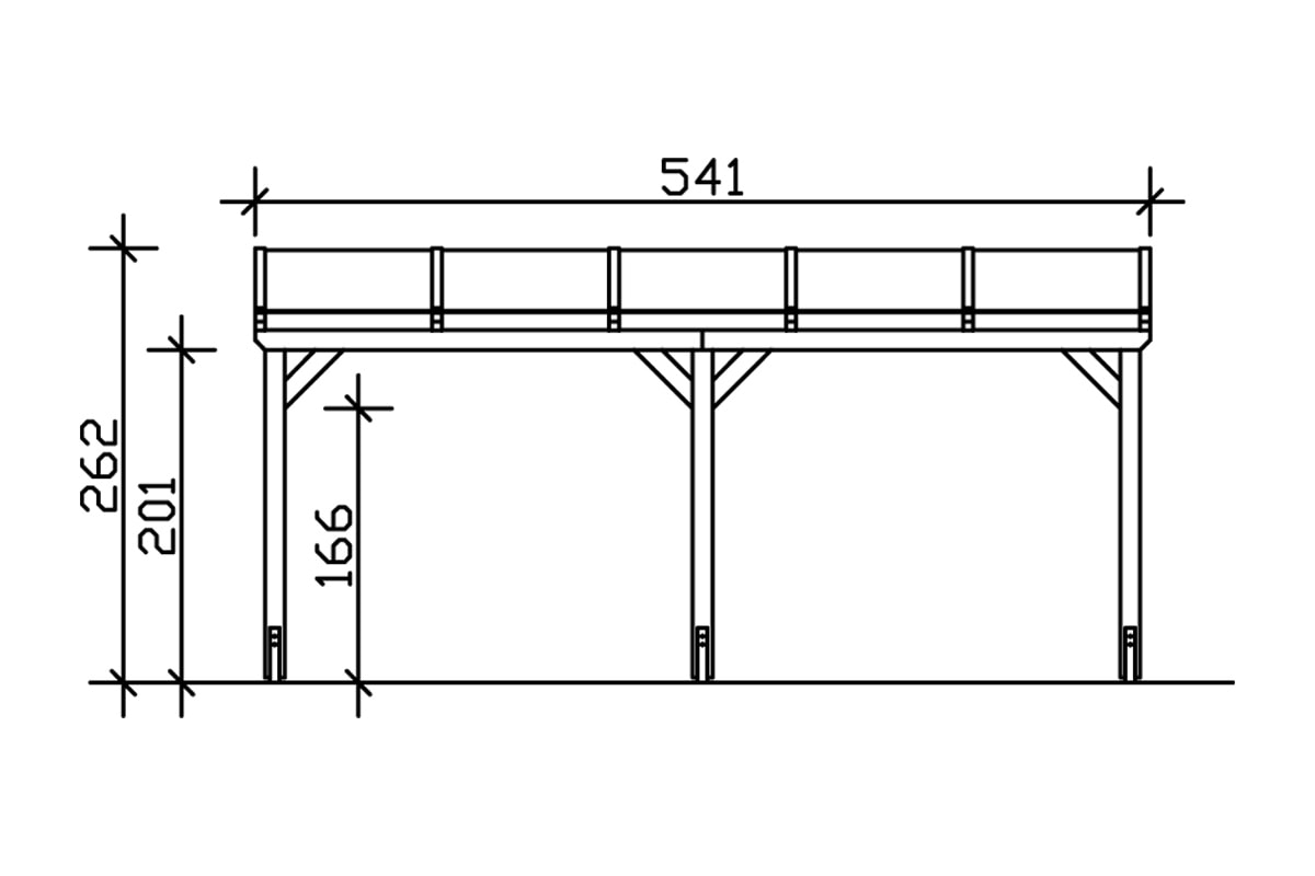 Skanholz Anlehncarport »Vogtland«, Leimholz-Nordisches Fichtenholz, 276 cm, braun