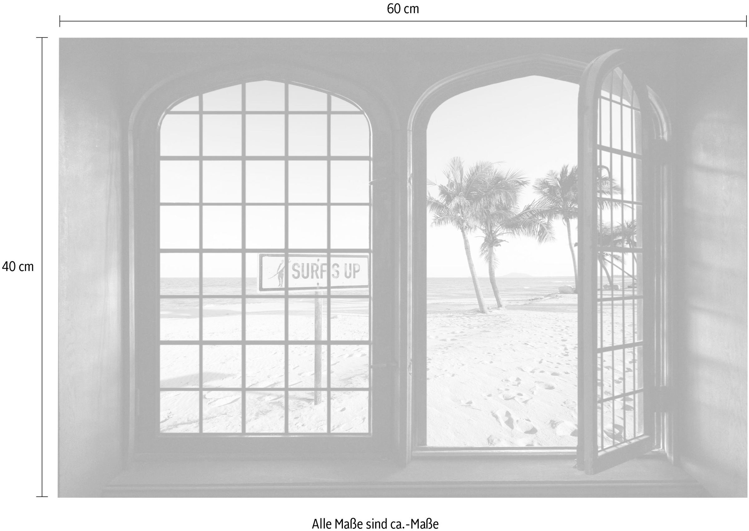 queence Wandsticker »Surf up«, Wandsticker, Wandbild, selbstklebend, 3D, Fenster