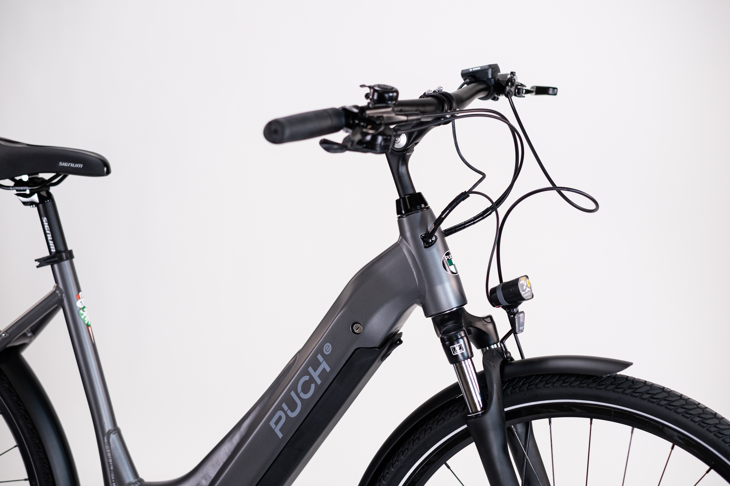 PUCH »PUCH C5.3 ALIVIO / BOSCH 500 Wh 28" grau 9-Gänge« 9 Gang Shimano Alivio RDM3100 Schaltwerk Kettenschaltung Mittelmotor 250 W BOSCH PERFORMANCE LINE 36 V/250 W, Mittelmotor