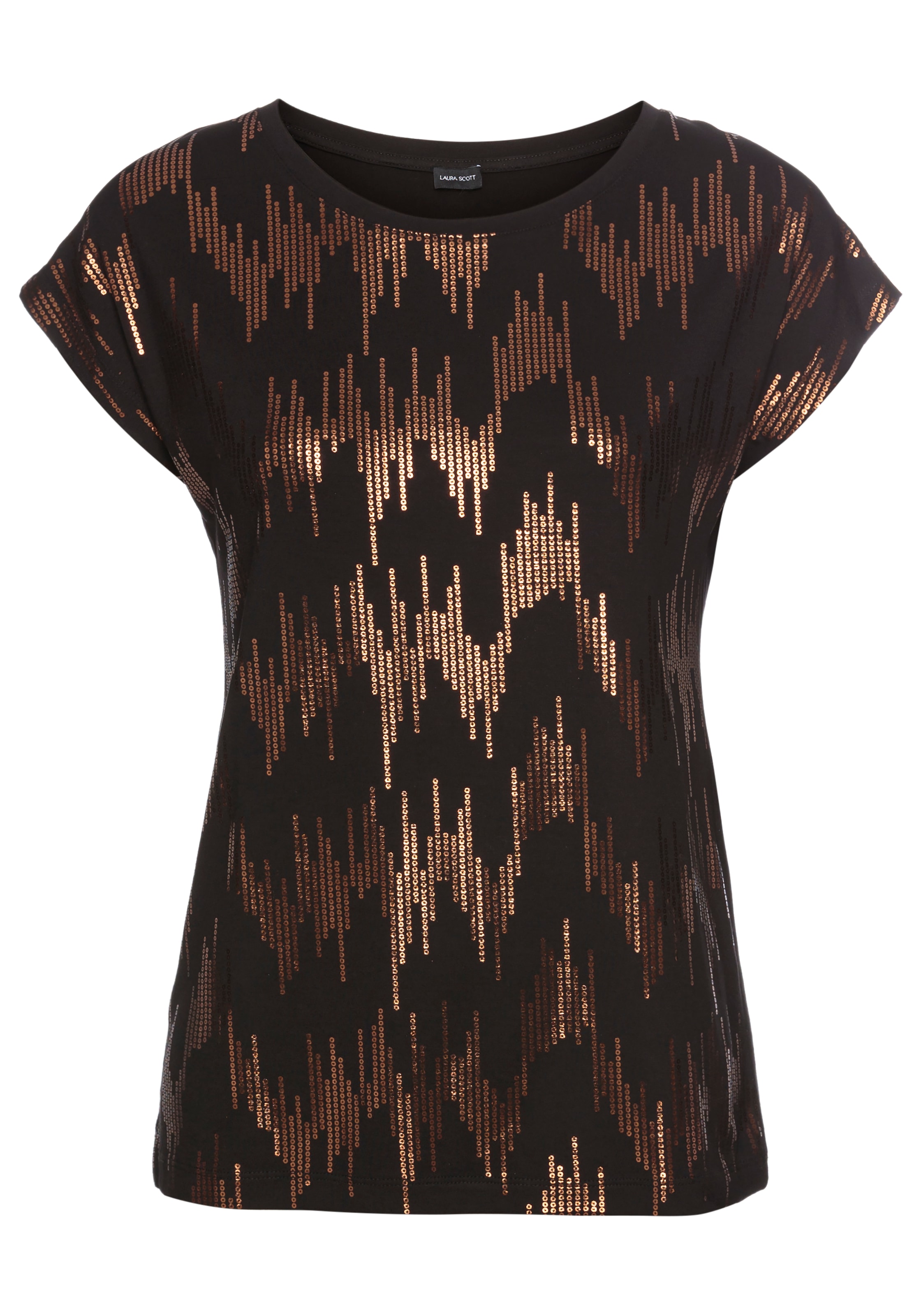 Laura Scott Rundhalsshirt figurumschmeichelnde Passform, aus elastischem Single Jersey