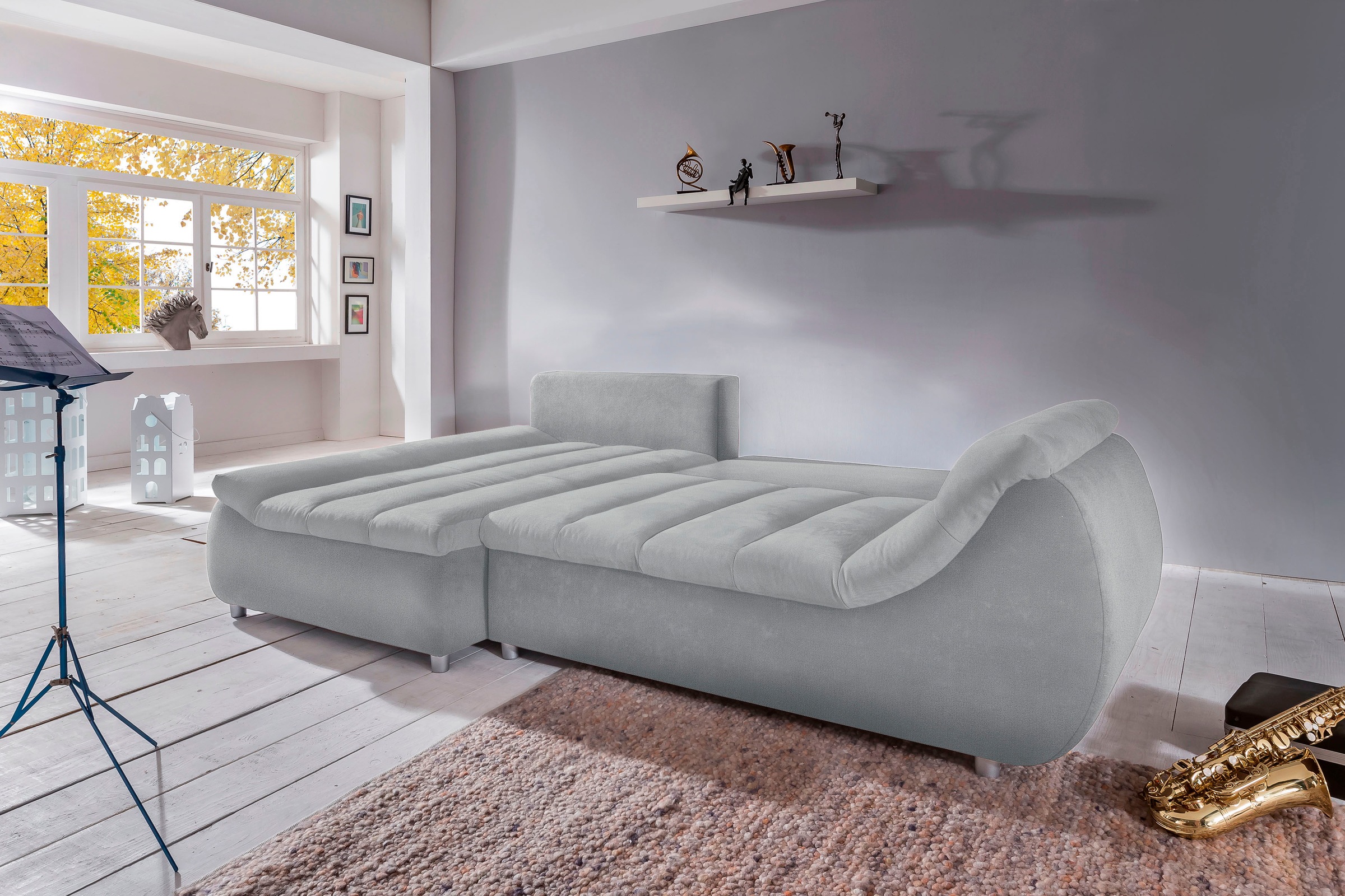INOSIGN Ecksofa »Imola elegant und bequem, aktuelle Steppung im Sitz, L-For günstig online kaufen