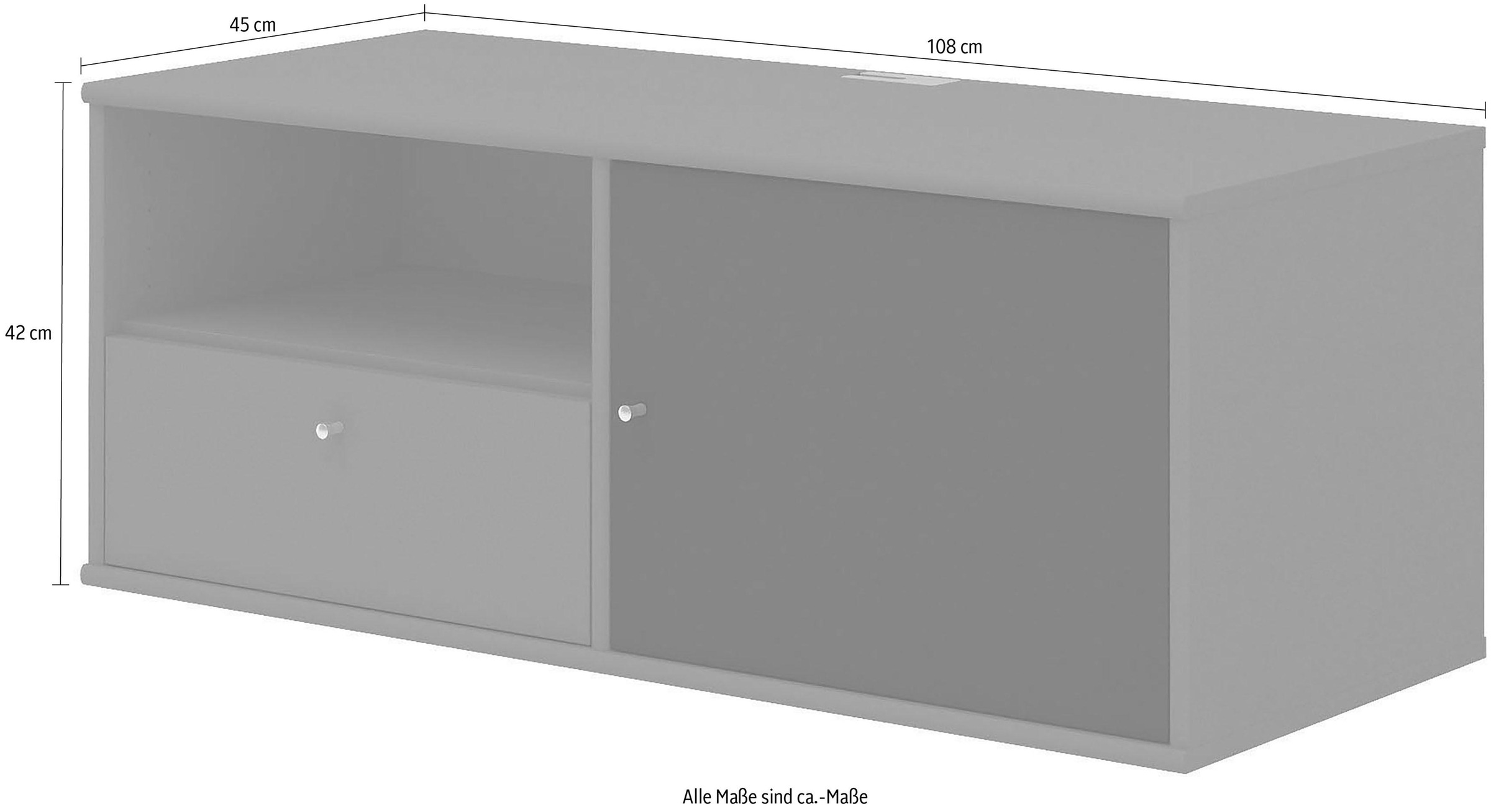 Hammel Furniture TV-Board »Mistral Fernsehschrank, Medienmöbel, Hängend«, mit Tür mit Akustikstoff, Kabeldurchführung, Lowboard, B: 108 cm