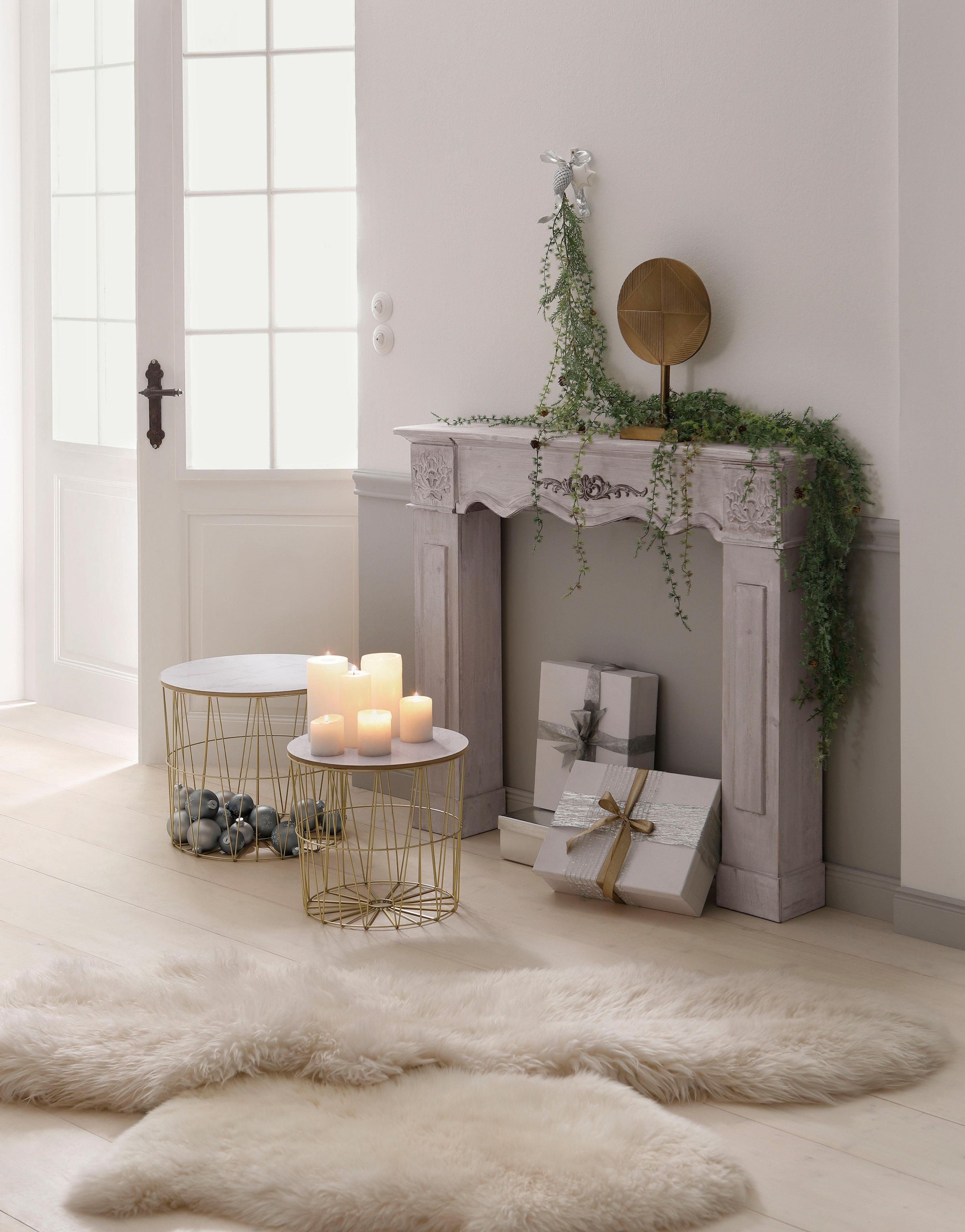 my Flair Beistelltisch »St. Tropez«, (Set, 2 St.), goldfarben mit Platte in Marmor-Optik