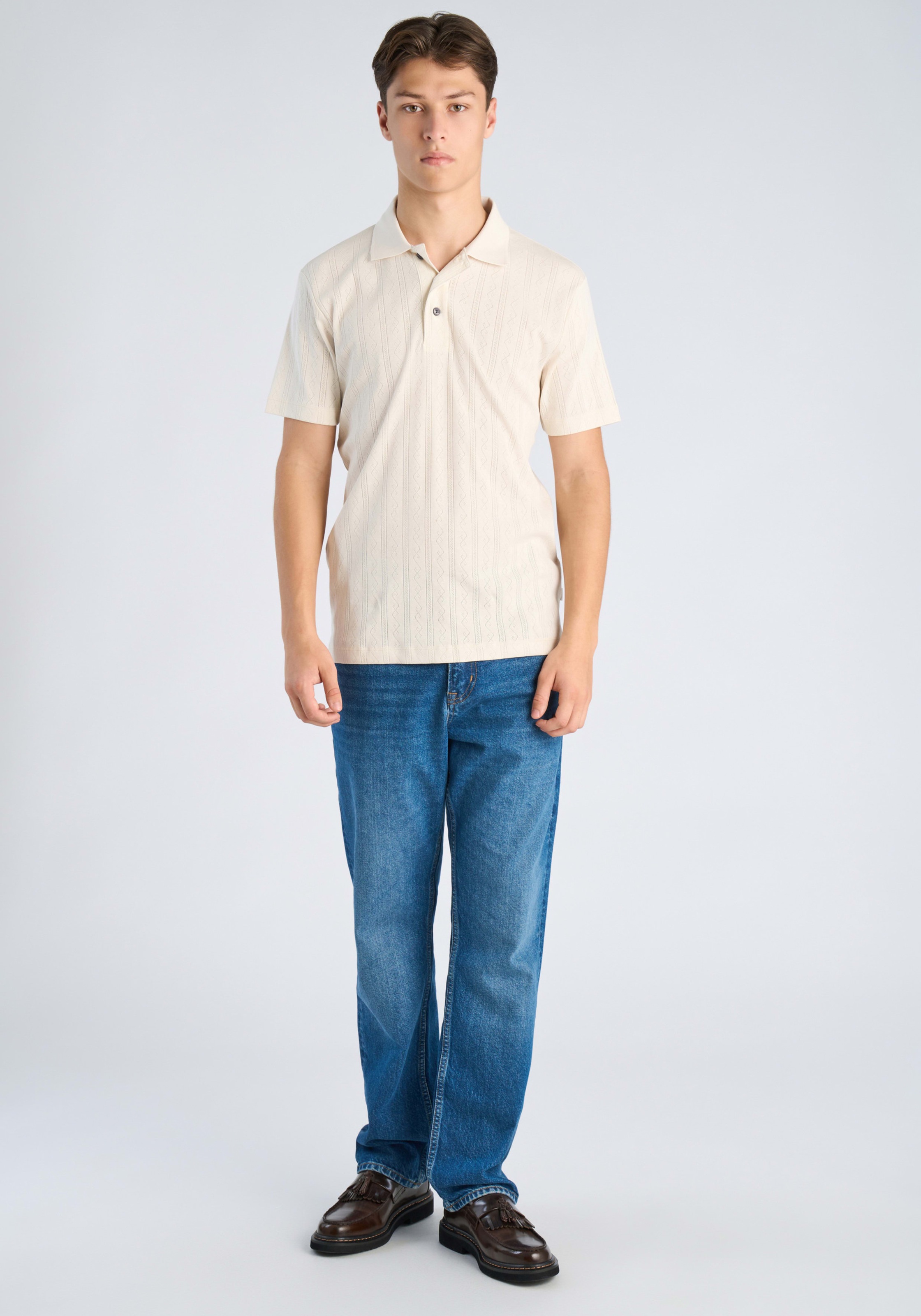 LINDBERGH Poloshirt Sommer-Polo mit feiner Strickstruktur