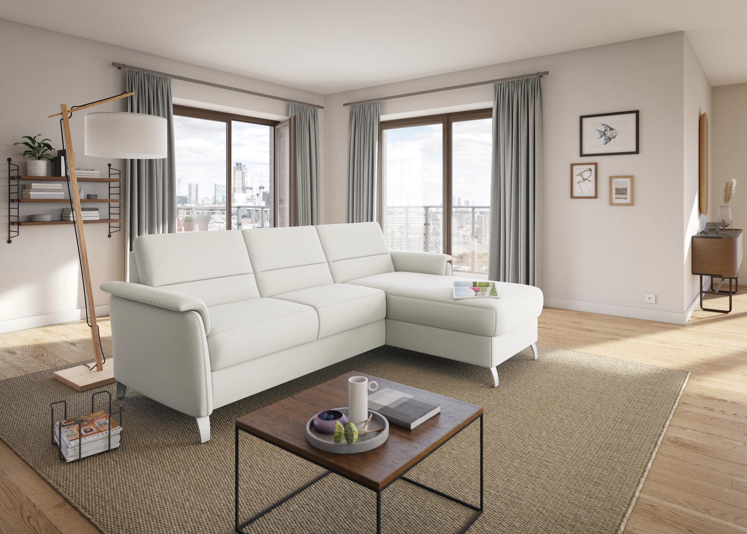sit&more Ecksofa »Palmera L-Form«, Federkern, wahlweise mit Bettfunktion und mit/ohne Stauraum