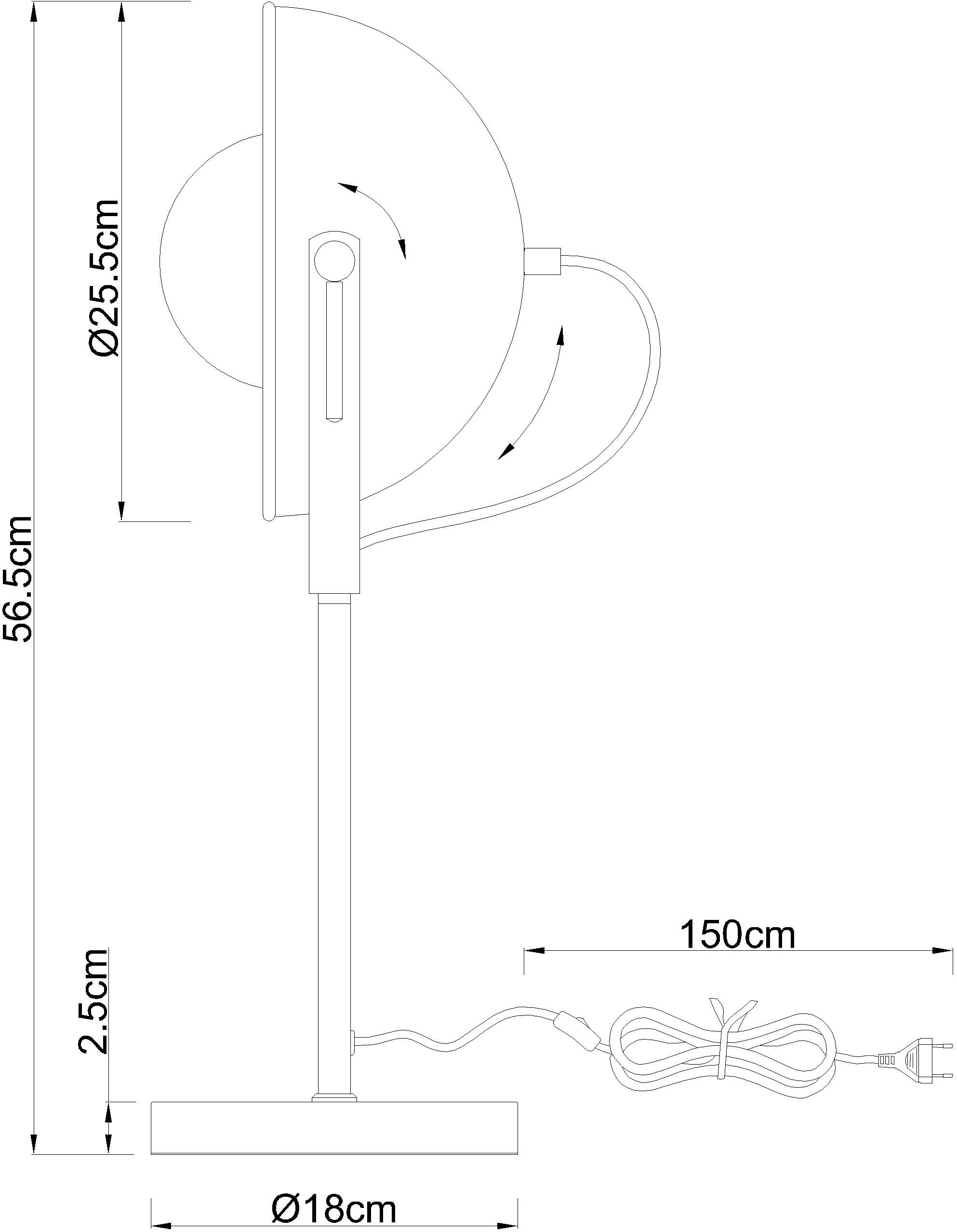 GLOBO LIGHTING Tischleuchte »XIRENA«, Leuchtmittel E27 | ohne Leuchtmittel, Tischlampe/schwarz/goldfarben/Wohnzimmer/Schlafzimmer