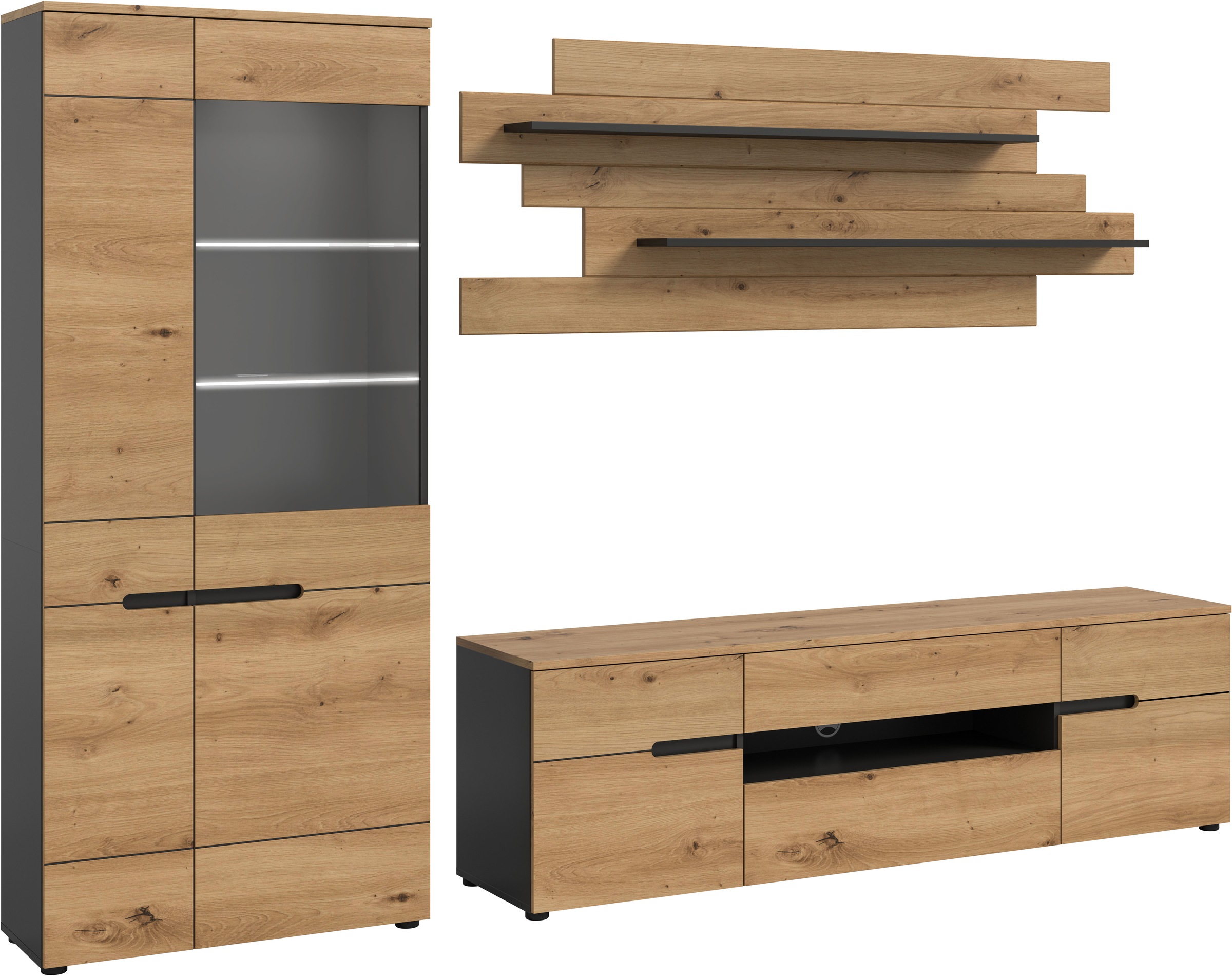 INOSIGN Wohnwand »REHAT, TOPSELLER!, 3-teilig, Breite 280 cm, inklusive Bel günstig online kaufen
