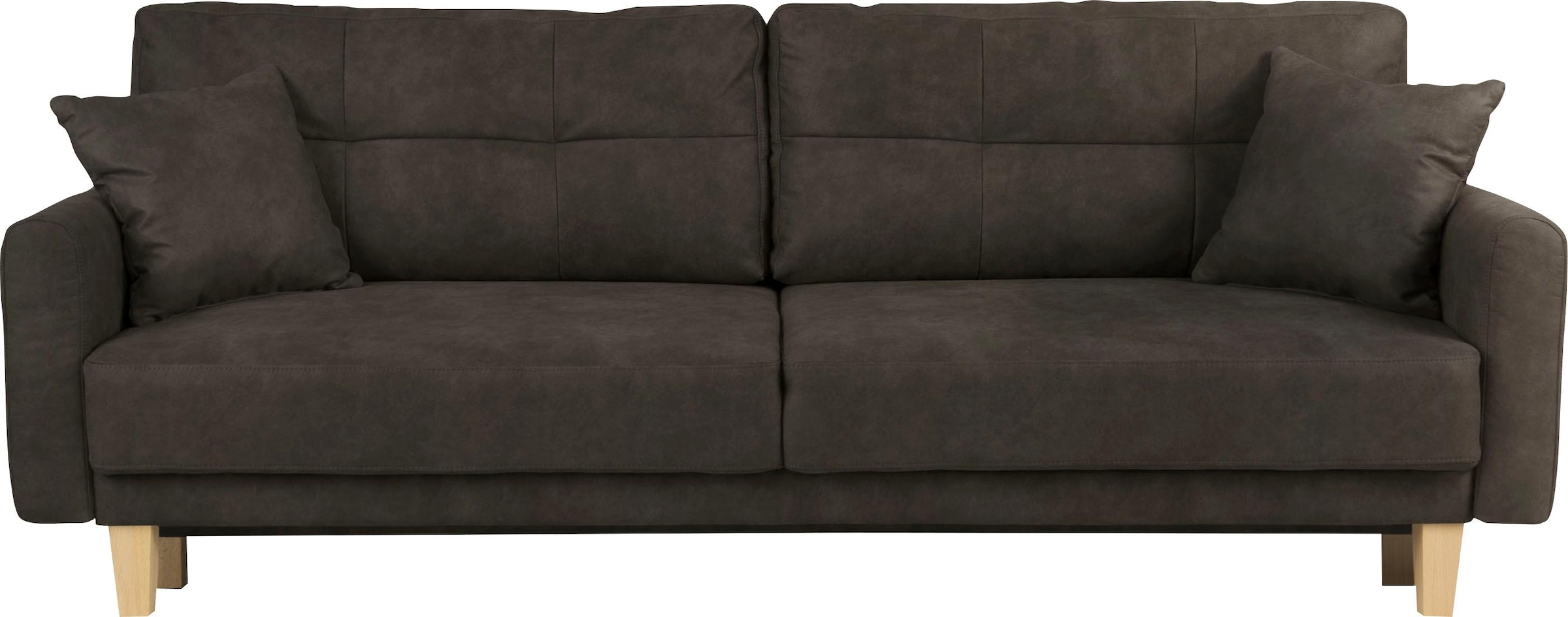 Home affaire 3-Sitzer »TRIPLO optionale Schlafsofa mit Bettkasten, Maße B/T/H: 215/100/89 cm«, Wahlweise Bettfunktion - Liegefläche 145x191 cm, Rücken-, Zierkissen