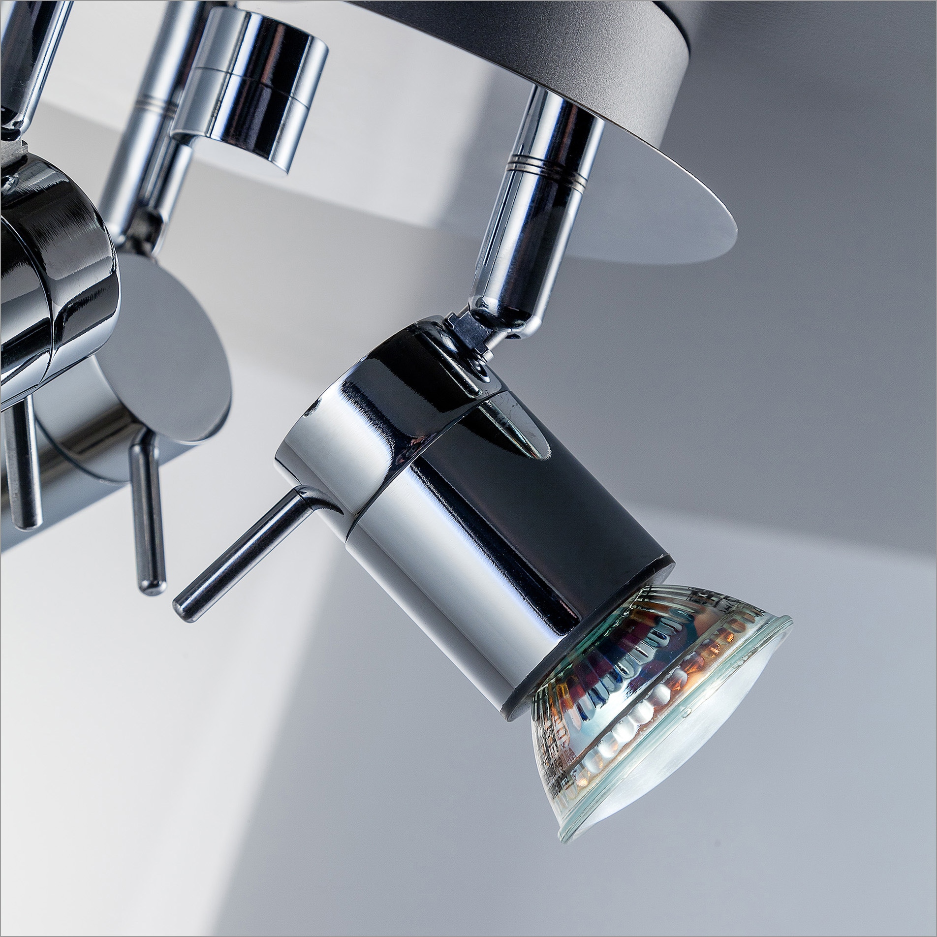 B.K.Licht LED Deckenleuchte, 3 flammig, Leuchtmittel GU10 | LED wechselbar, LED, Deckenlampe, Badezimmer, Chrom, drehbar, IP44, inkl. 3W 250lm