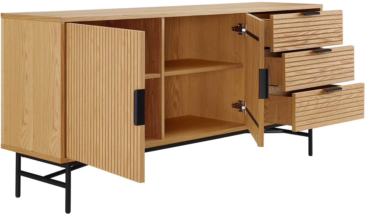 SalesFever Sideboard, Kommode, Eiche Echtholzfurnier, Breite 160 cm