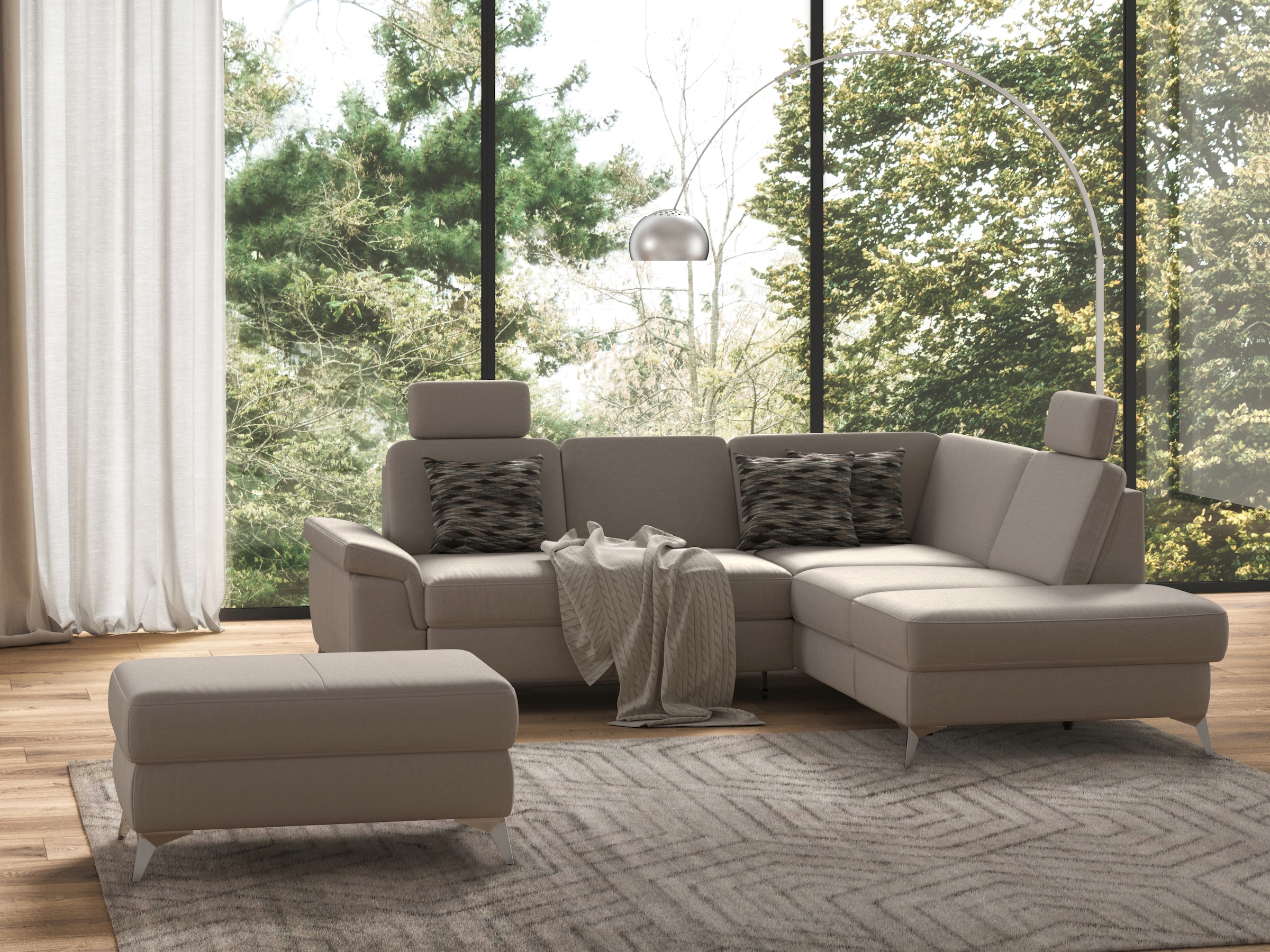 sit&more Ecksofa »Padua L-Form« inklusive Sitztiefenverstellung, Armteilfun günstig online kaufen