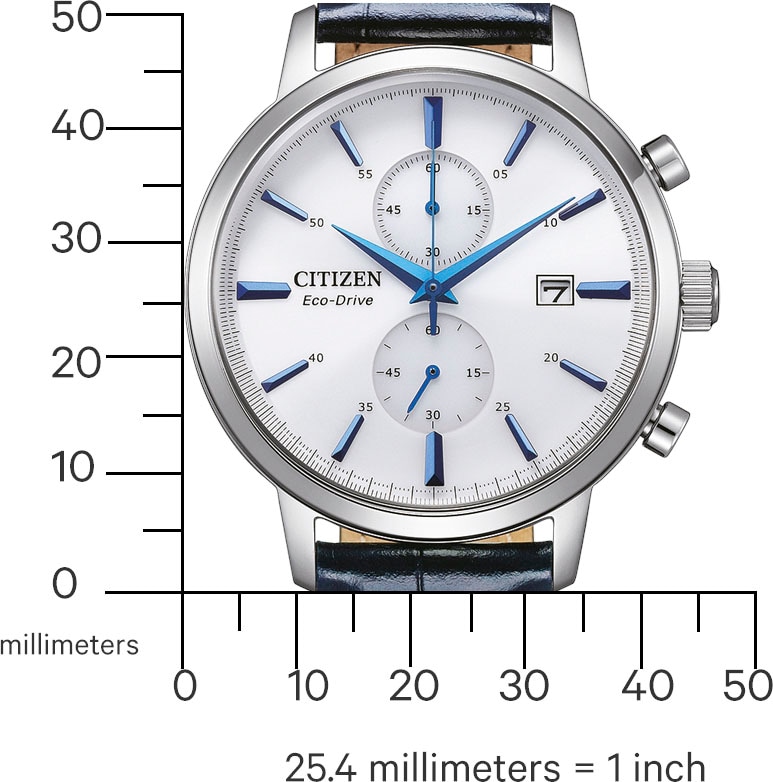 Citizen Chronograph, Armbanduhr, Herrenuhr, Solar, Stoppfunktion, Lederarmband