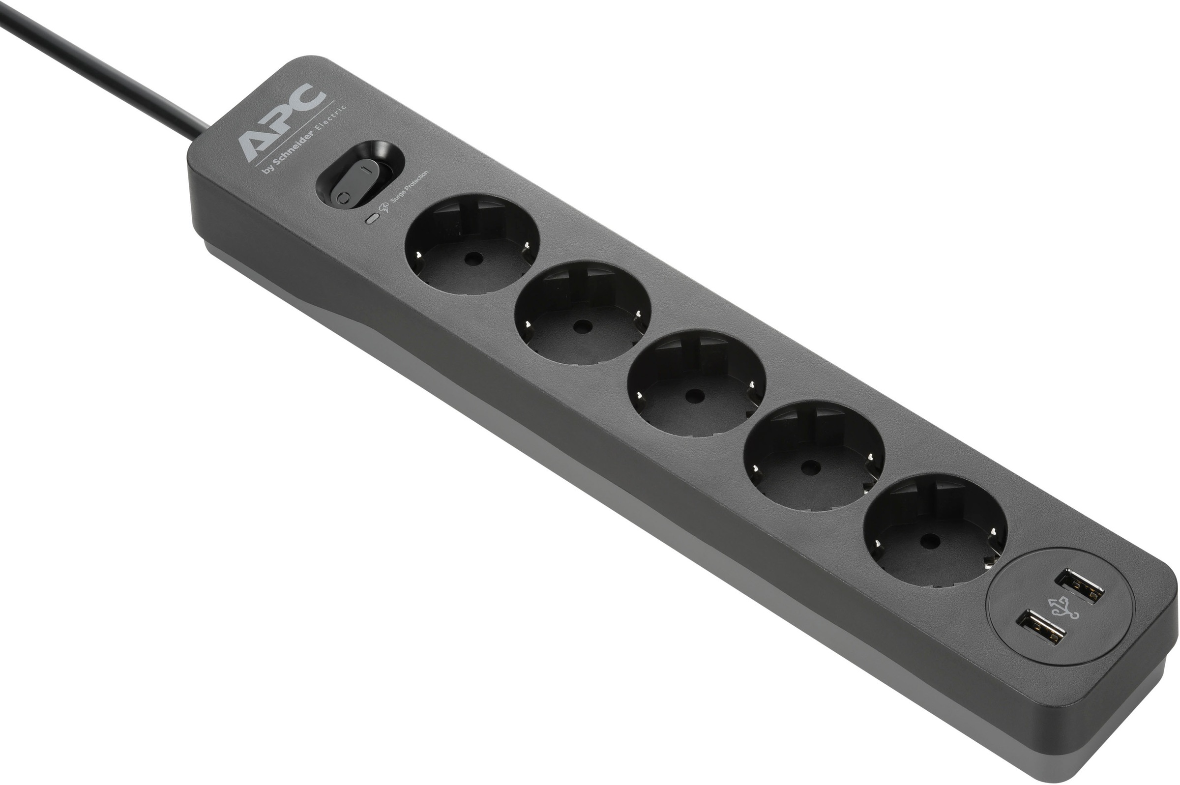 APC Steckdosenleiste »PME5U2B-GR«, 5-fach, (Ein- / Ausschalter-USB-Anschlüsse Kabellänge 1,52 m)