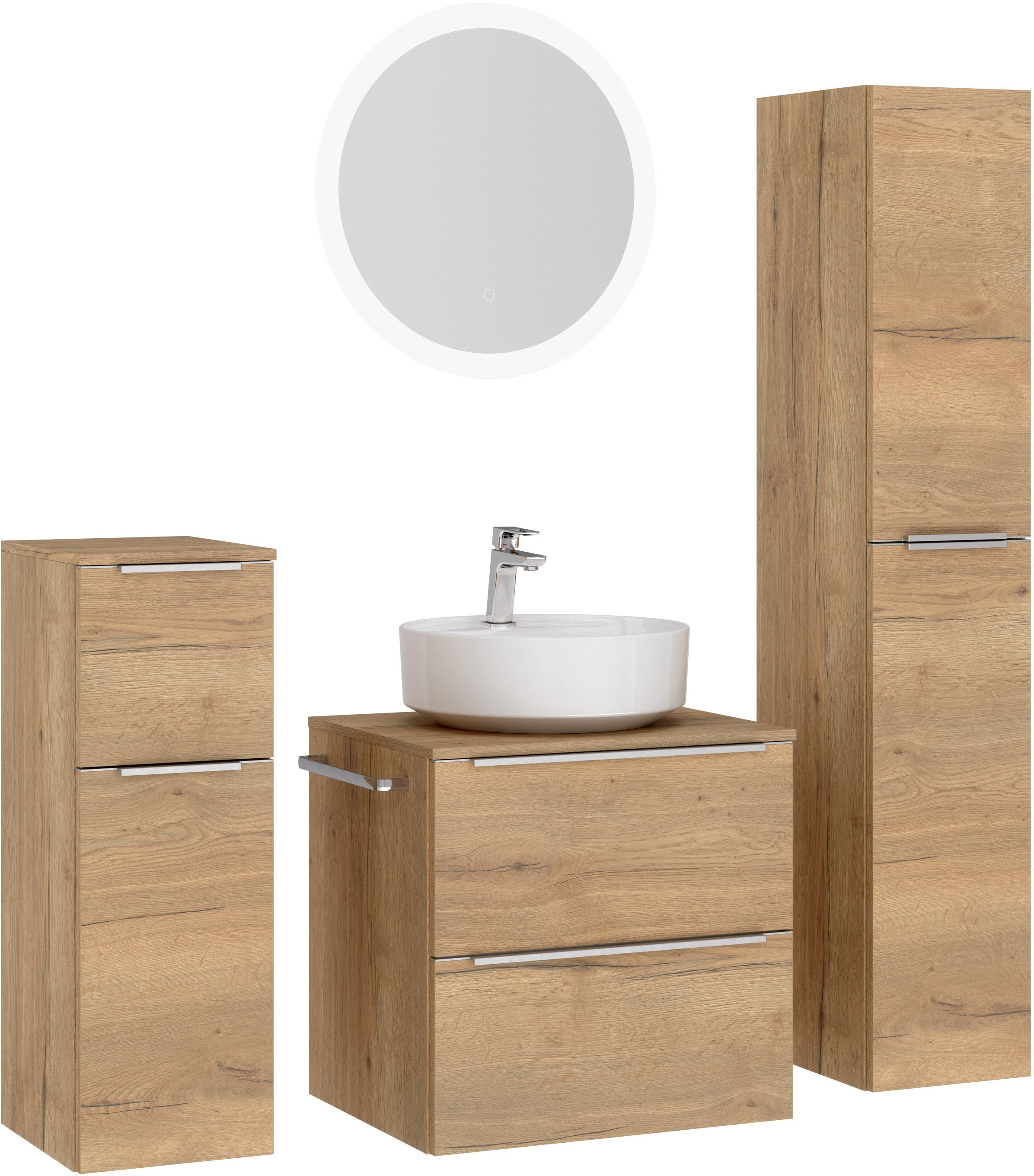 nobilia® Badmöbel-Set »Alvene«, (4 St., vormontiert, mit Soft-Close), inkl. günstig online kaufen