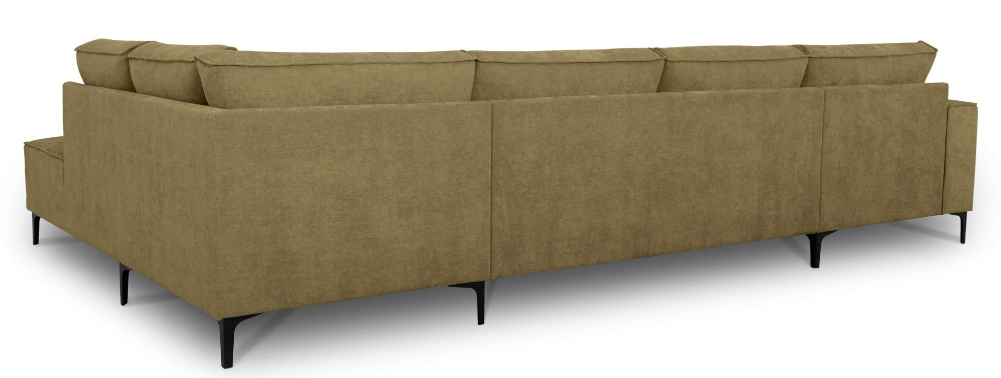 Places of Style Wohnlandschaft »XXL Sofa Oland, Struktur, Flachgewebe, Luxus-Microfaser, Boucle«, U-Form, 345 cm, Wellenunterfederung, Skandi-Design, Metallfüße