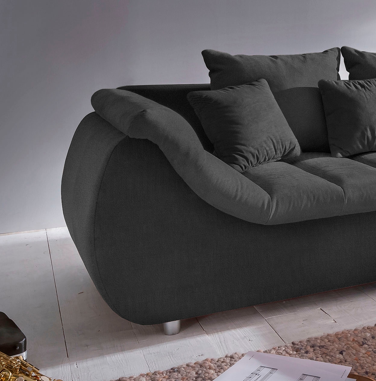 INOSIGN Ecksofa »Imola elegant und bequem, aktuelle Steppung im Sitz, L-Form«, wahlweise mit Bettfunktion