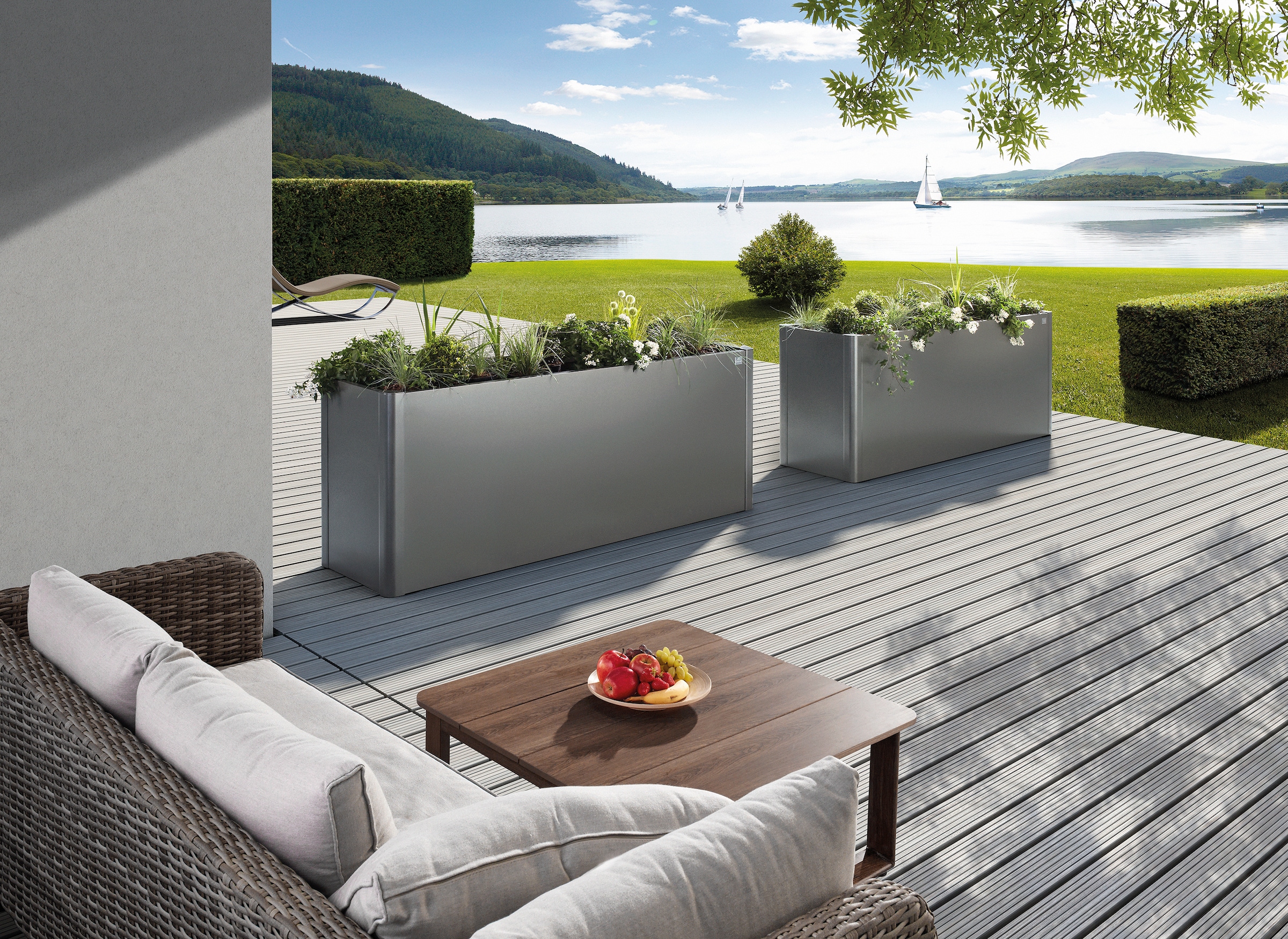 Biohort Hochbeet »BELVEDERE L-Form maxi 2 m, verschiedene Farben« 201x201x77 cm, extrem langlebig, aus Metall